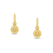 Fleur de Luce Large Button Drop Earrings in 18k Yellow Gold