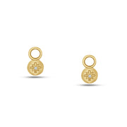 Fleur de Luce Button Earring Drops in 18k Yellow Gold