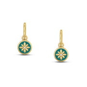 Fleur de Luce Turquoise Enamel Drop Earrings in 18k Yellow Gold