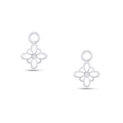 Fleur de Luce Silhouette Earring Drops in 18k White Gold