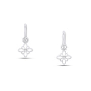 Fleur de Luce Silhouette Drop Earrings in 18k White Gold