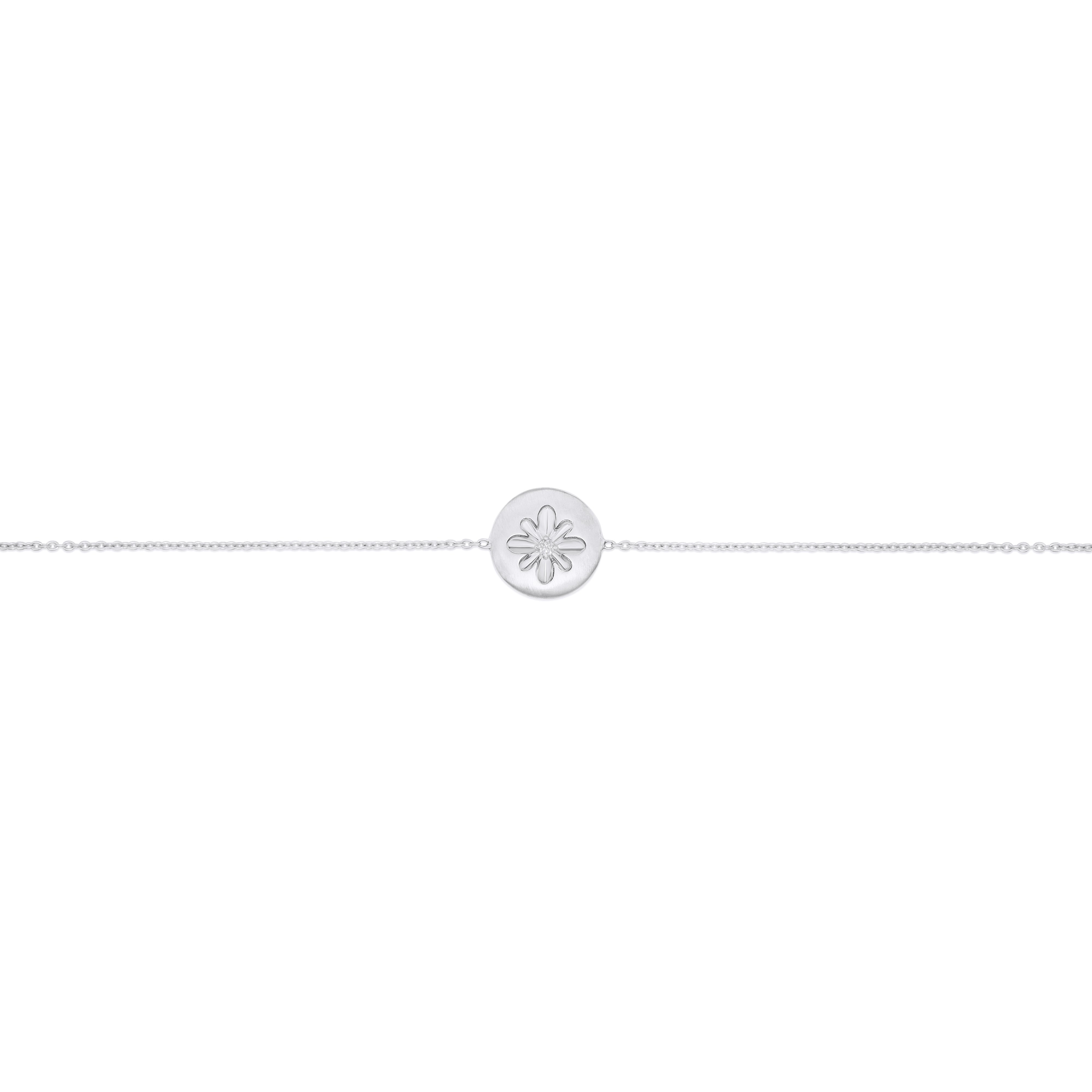 Fleur de Luce Button Bracelet in 18k White Gold