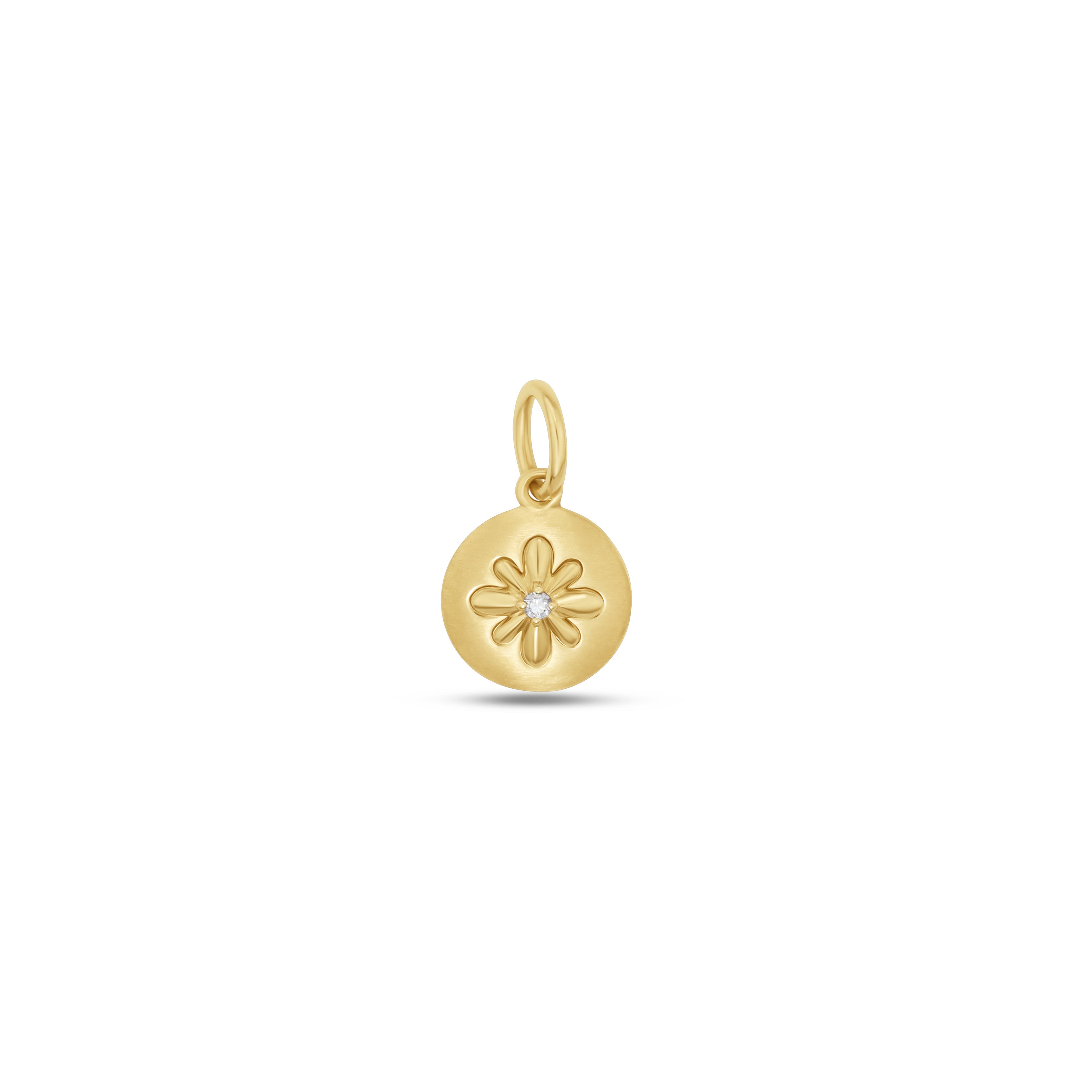 Fleur de Luce Button Pendant in 18k Yellow Gold