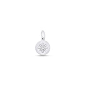 Fleur de Luce Button Pendant in 18k White Gold