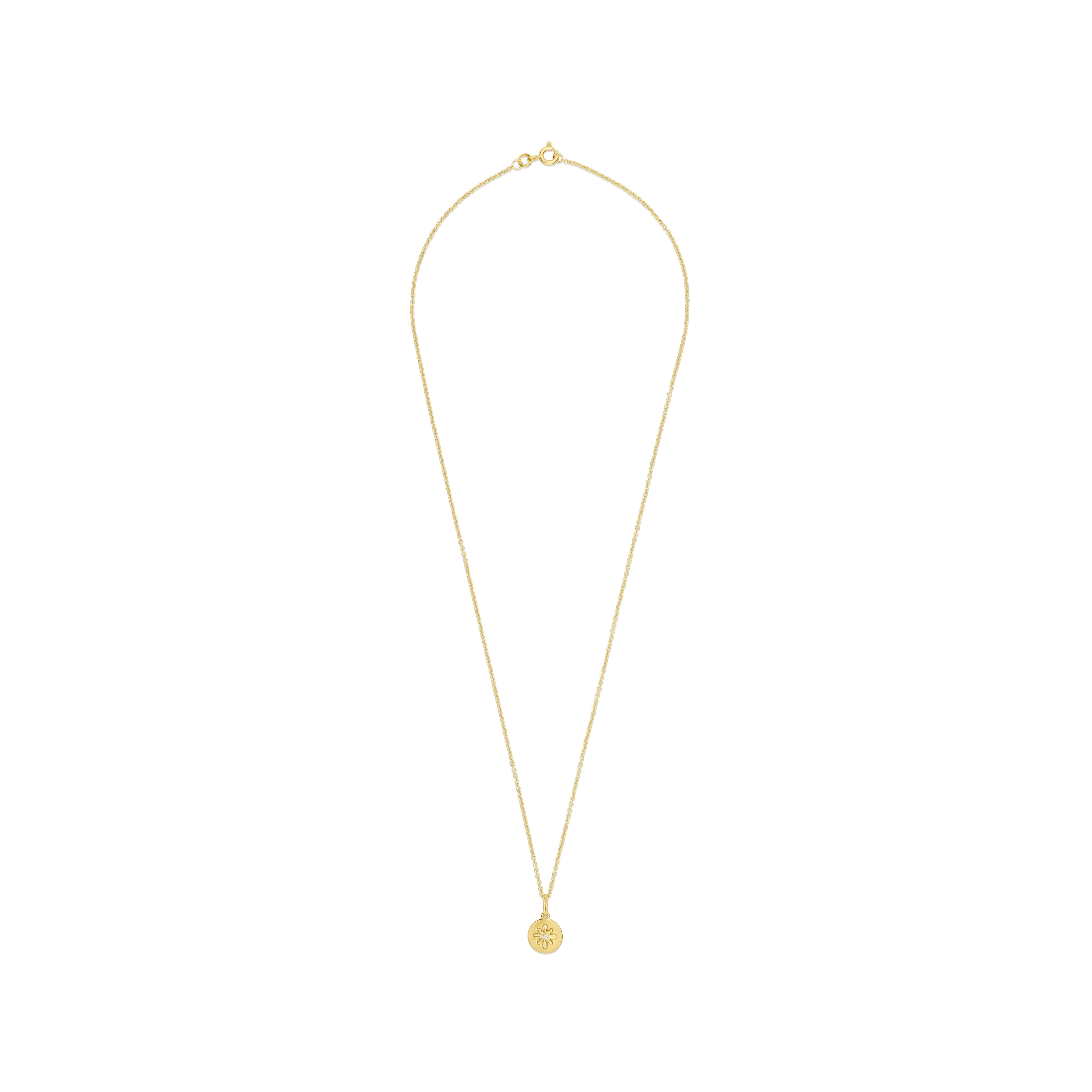 Fleur de Luce Button Pendant Necklace in 18k Yellow Gold