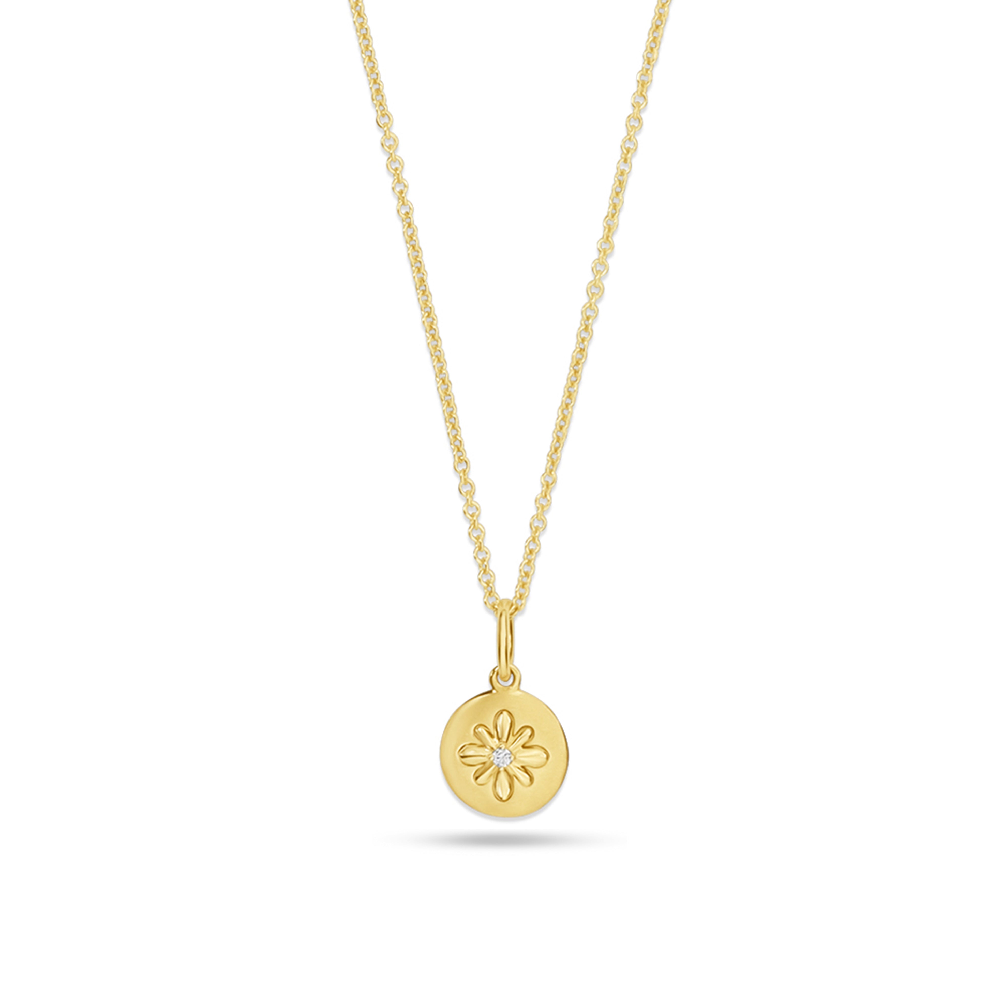 Fleur de Luce Button Pendant Necklace in 18k Yellow Gold