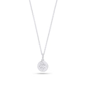 Fleur de Luce Button Pendant Necklace in 18k White Gold