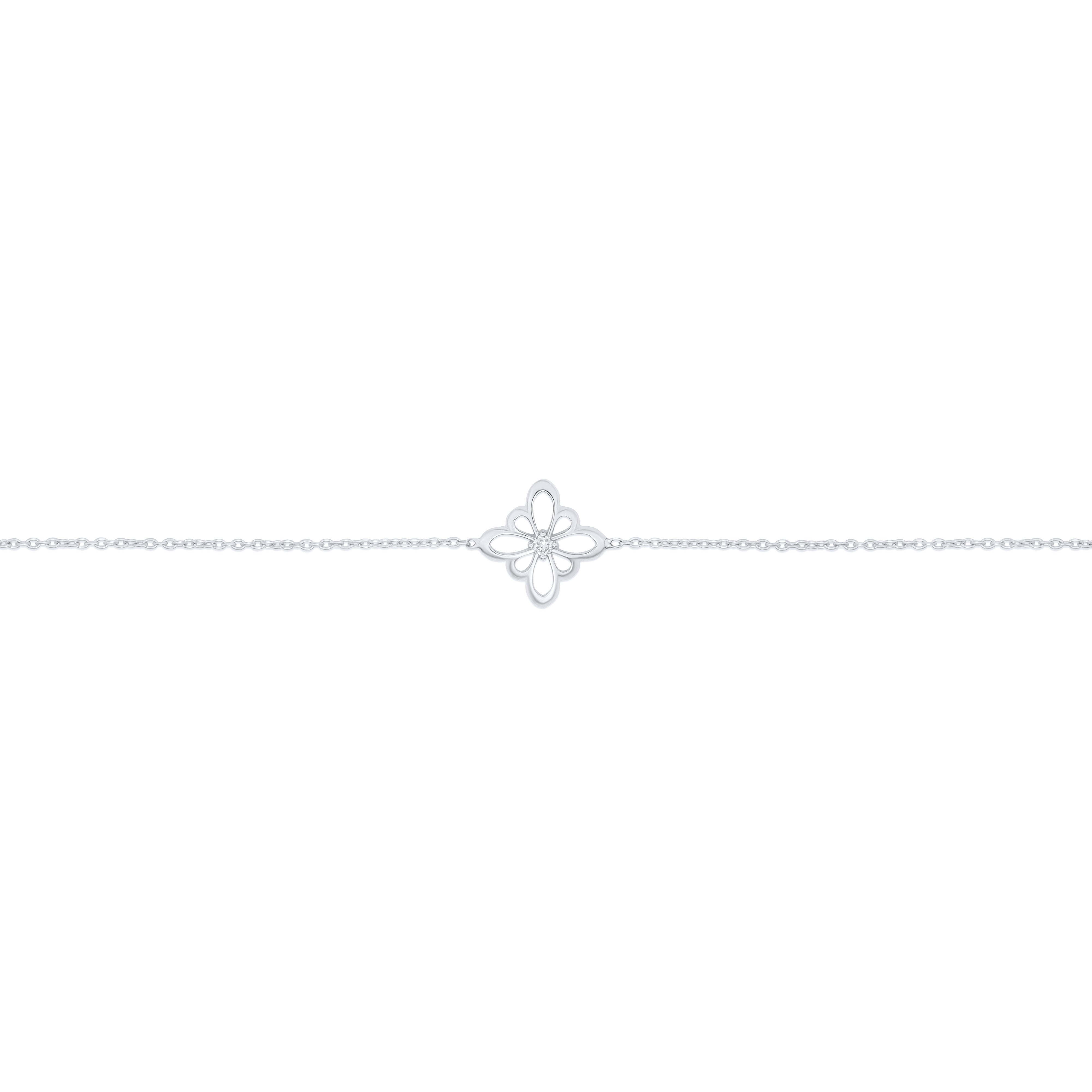 Fleur de Luce Silhouette Bracelet in 18k White Gold