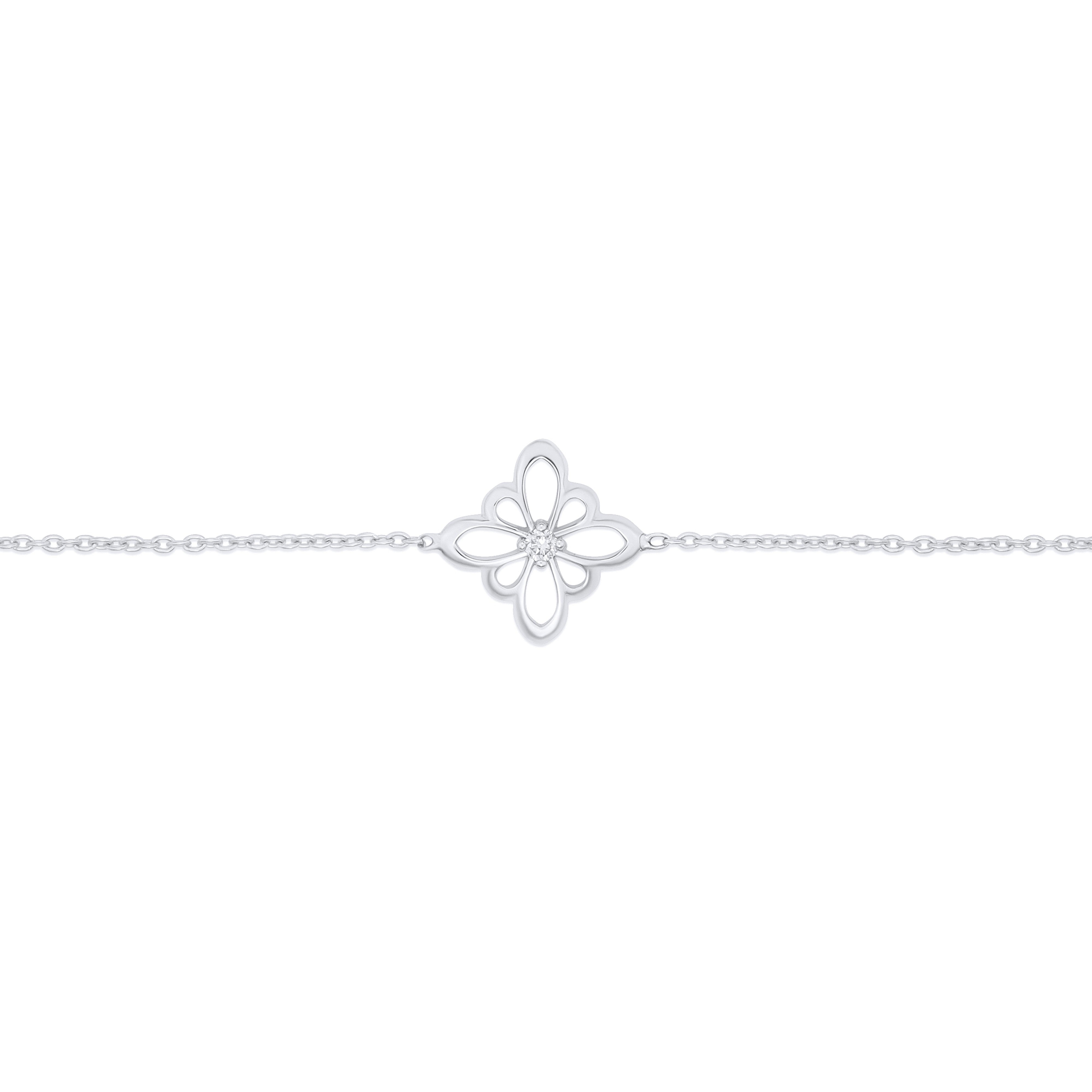 Fleur de Luce Silhouette Bracelet in 18k White Gold