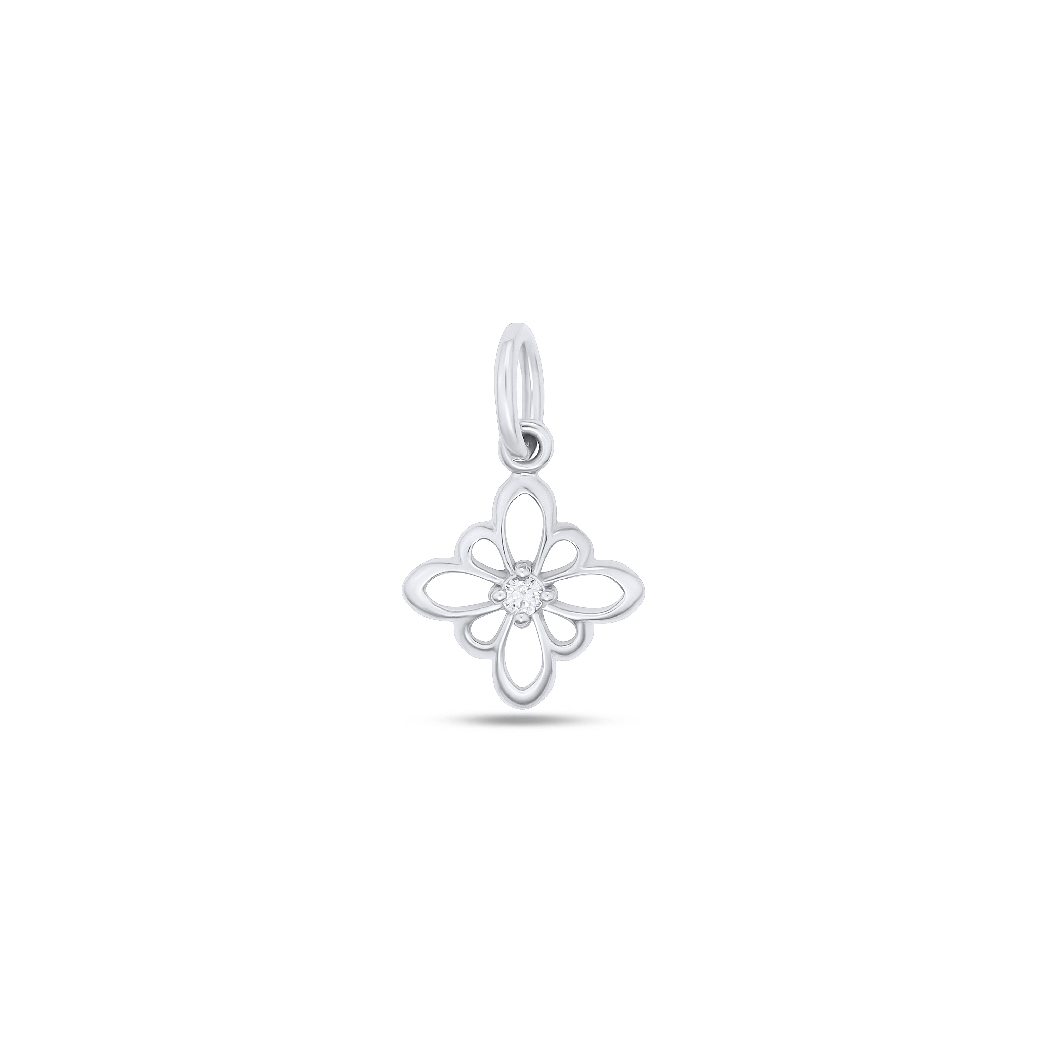 Fleur de Luce Silhouette Pendant in 18k White Gold