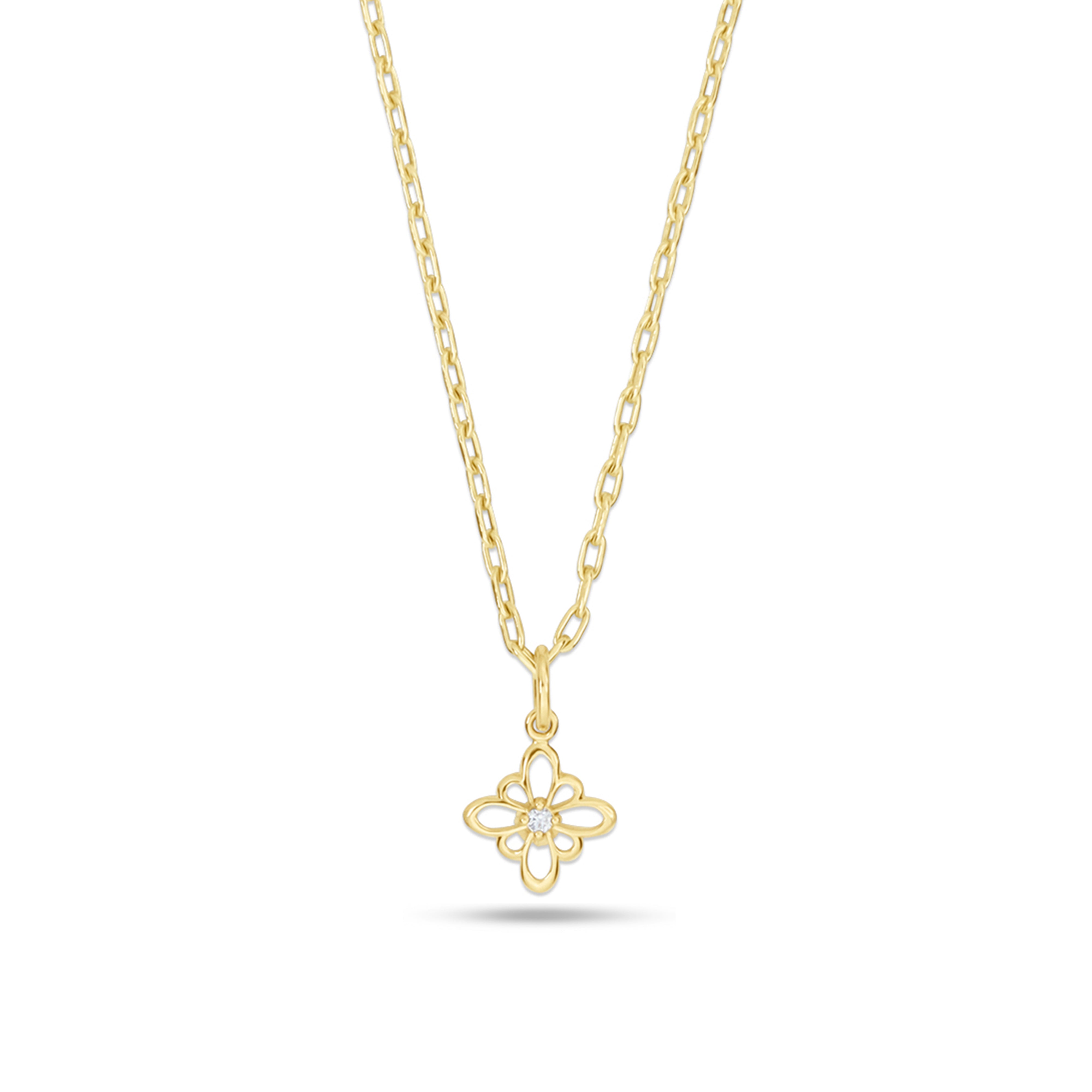 Fleur de Luce Silhouette Pendant Necklace in 18k Yellow Gold