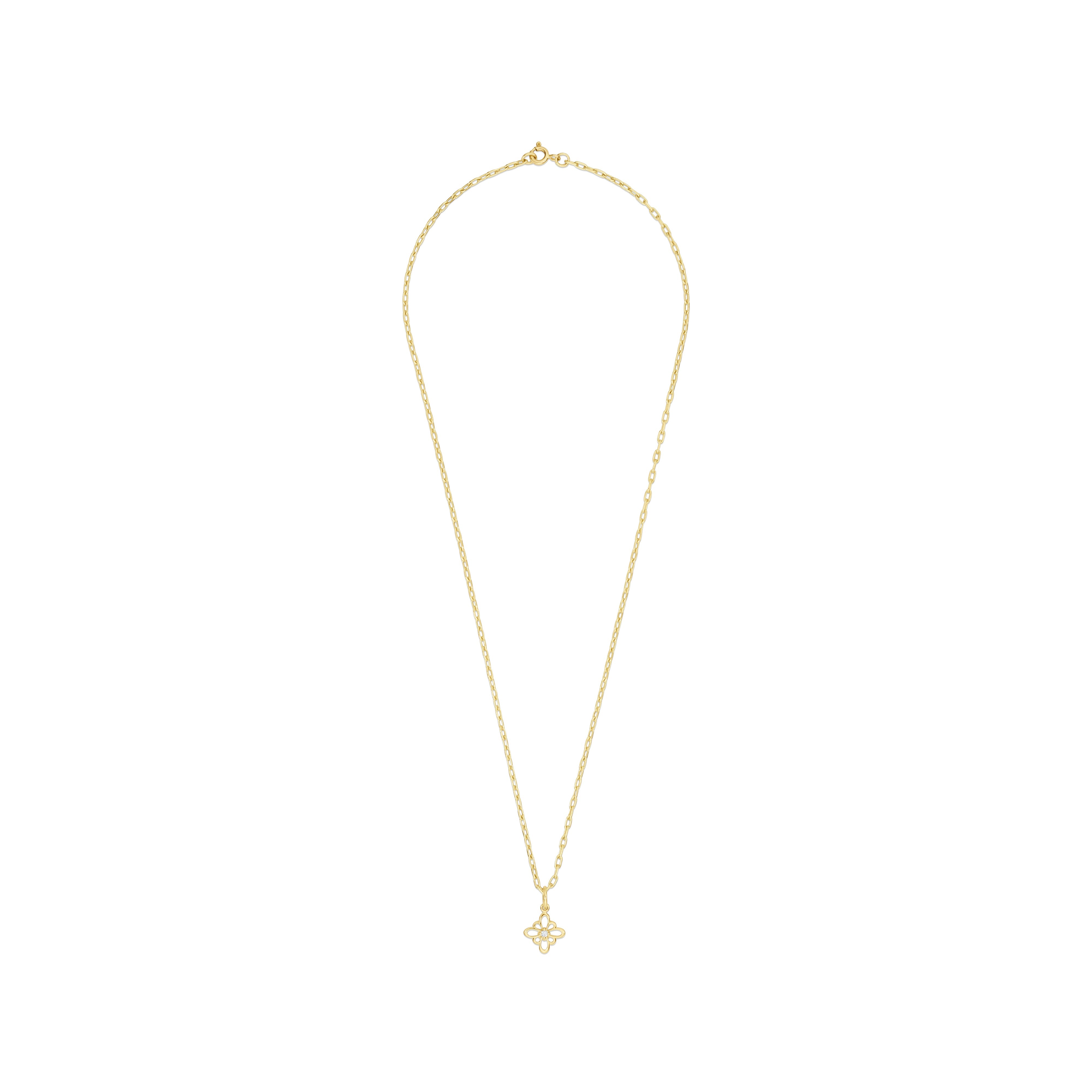 Fleur de Luce Silhouette Pendant Necklace in 18k Yellow Gold