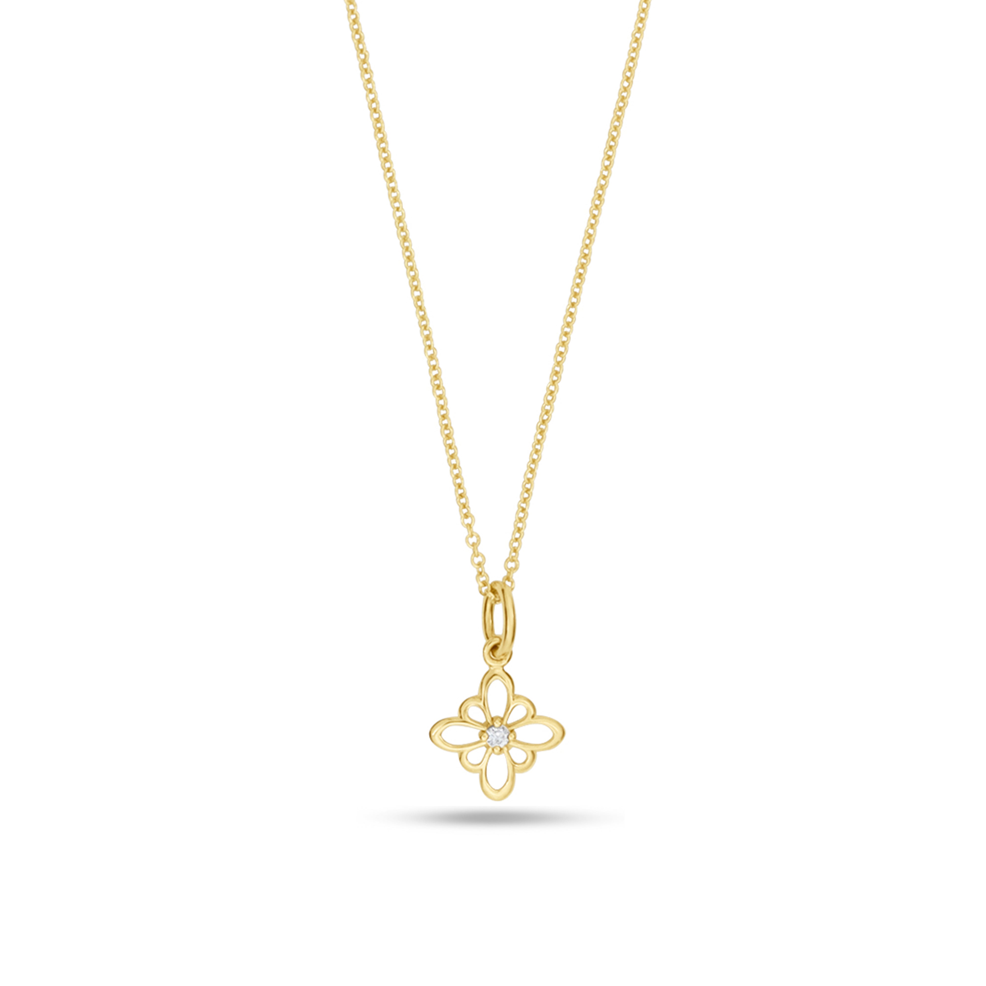 Fleur de Luce Silhouette Pendant Necklace in 18k Yellow Gold