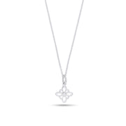 Fleur de Luce Silhouette Pendant Necklace in 18k White Gold