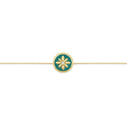 Fleur de Luce Turquoise Enamel Bracelet in 18k Yellow Gold