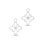 Fleur de Luce Large Silhouette Earring Drops in 18k White Gold