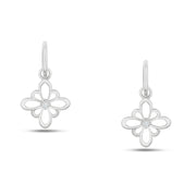 Fleur de Luce Large Silhouette Drop Earrings in 18k White Gold