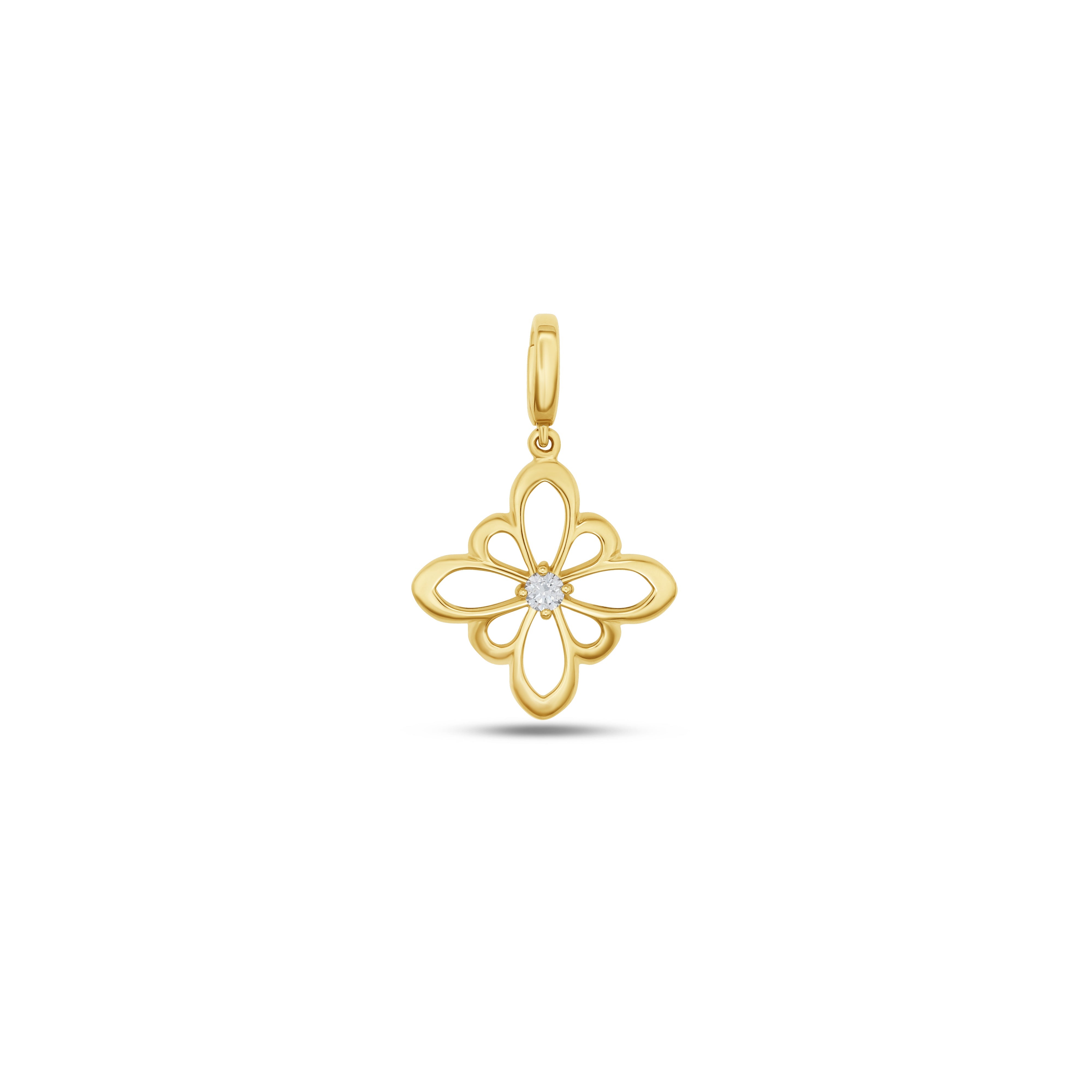Fleur de Luce Large Silhouette Pendant Necklace in 18k Yellow Gold
