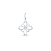 Fleur de Luce Large Silhouette Pendant in 18k White Gold