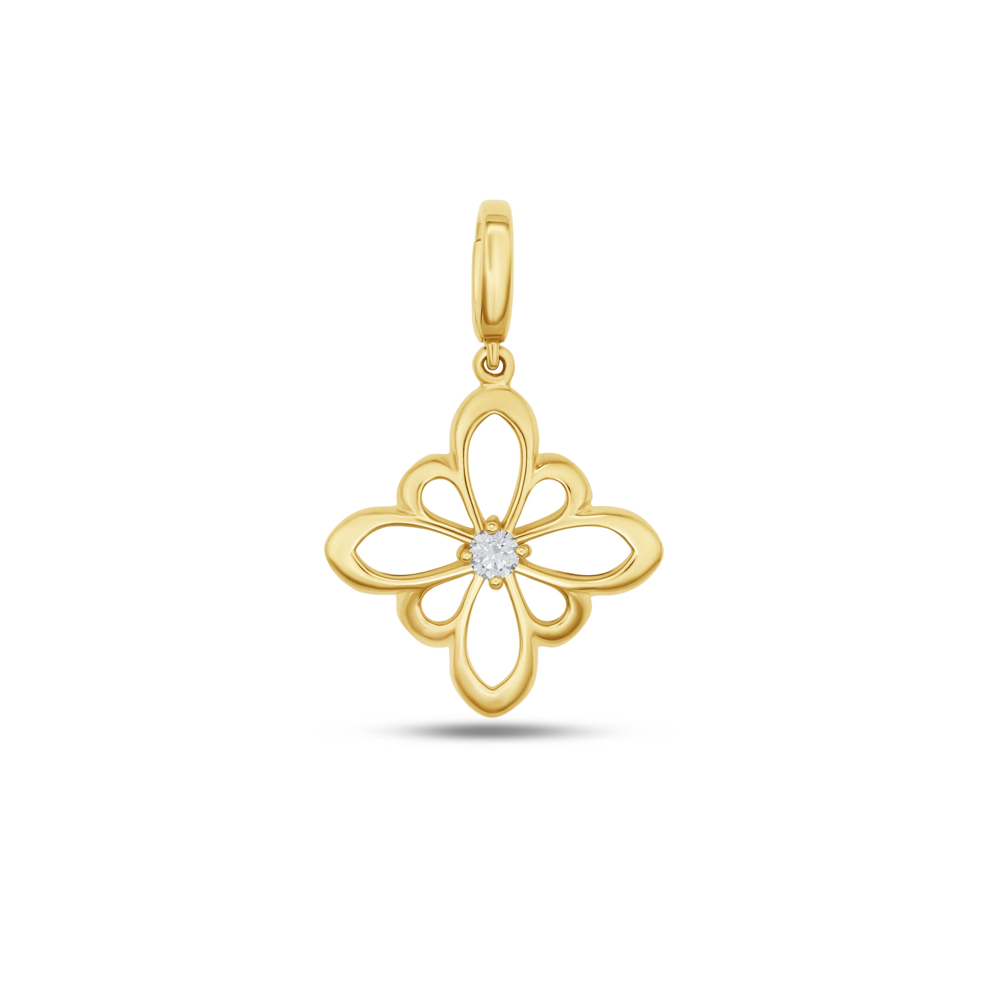 Fleur de Luce Large Silhouette Pendant in 18k Yellow Gold