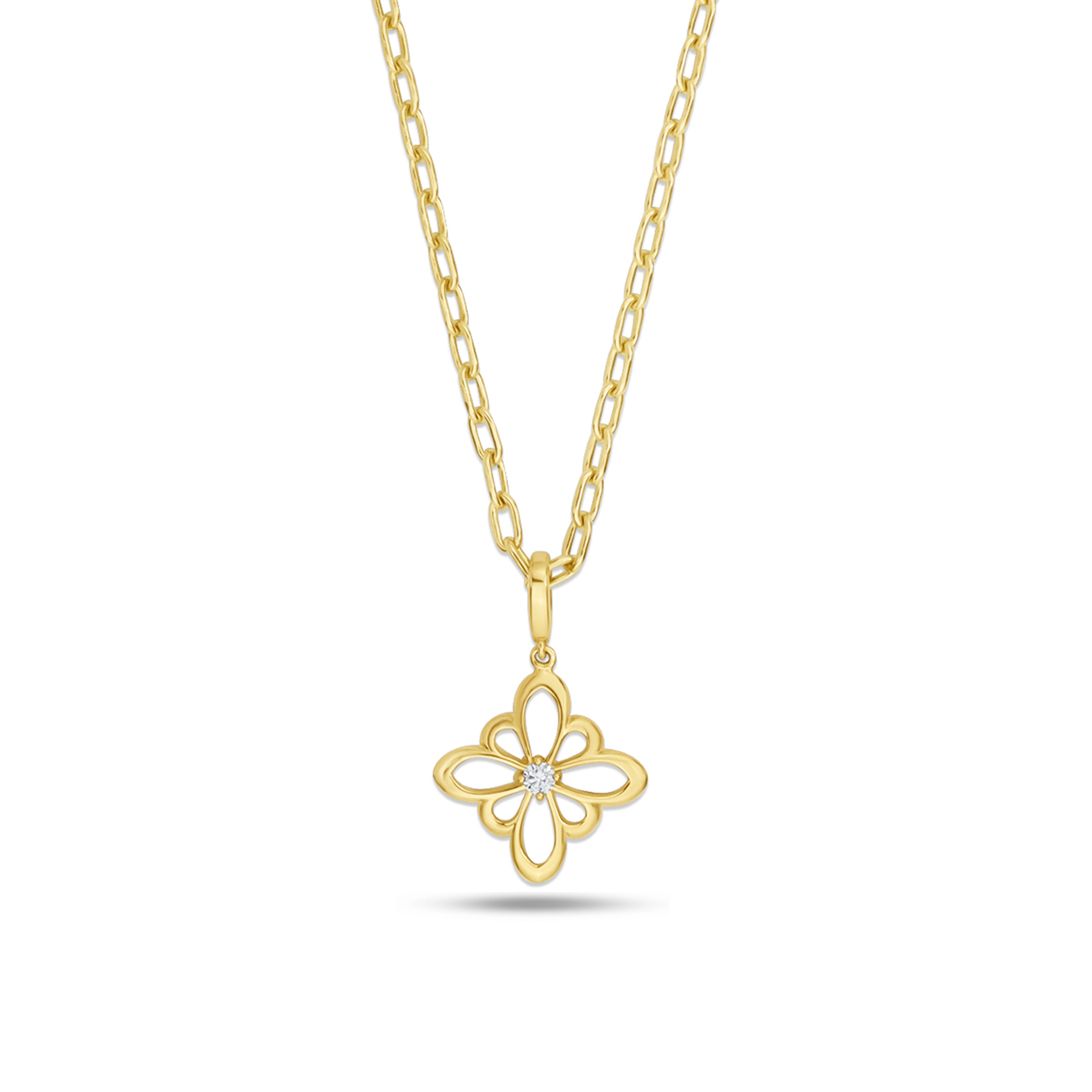 Fleur de Luce Large Silhouette Pendant Necklace in 18k Yellow Gold