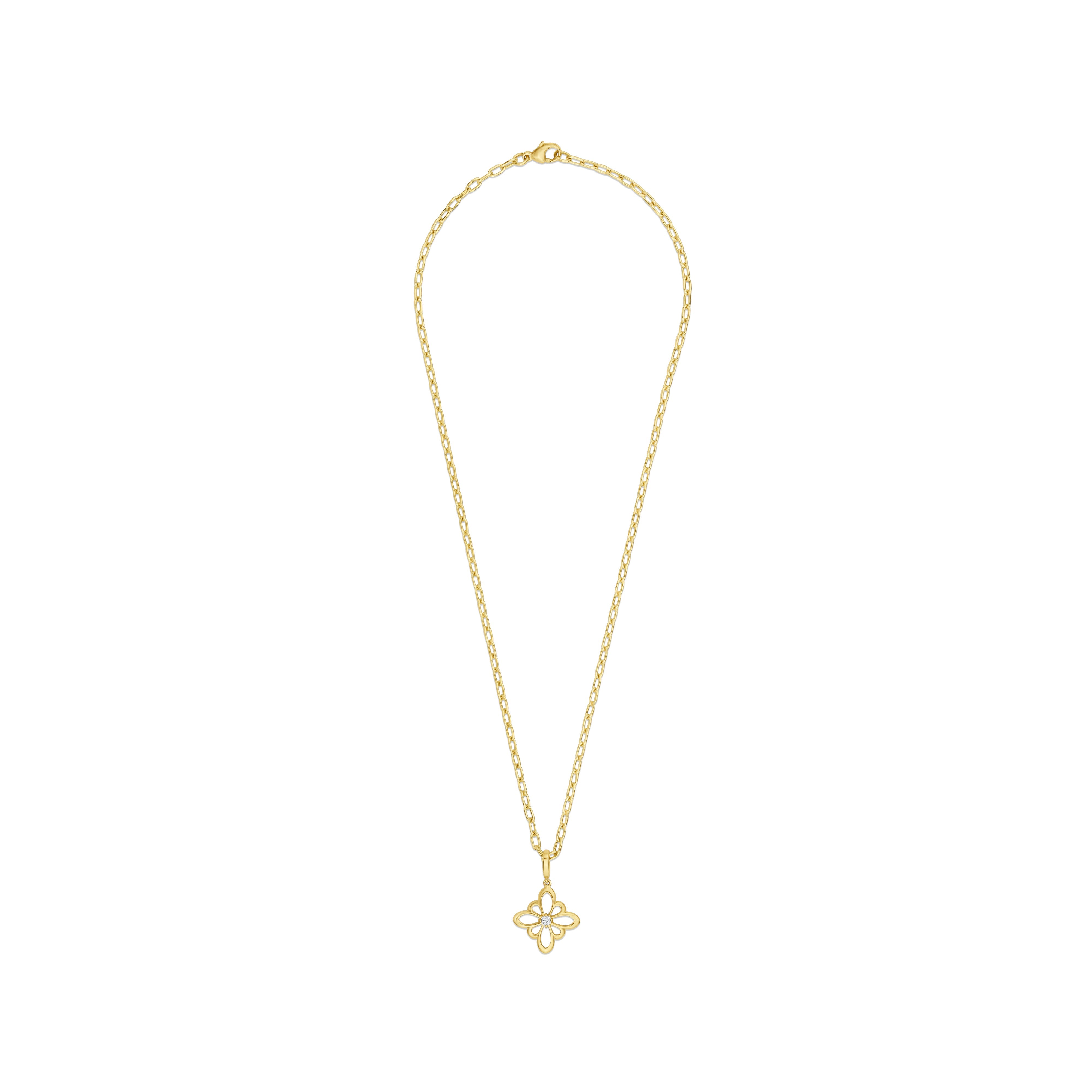 Fleur de Luce Large Silhouette Pendant Necklace in 18k Yellow Gold