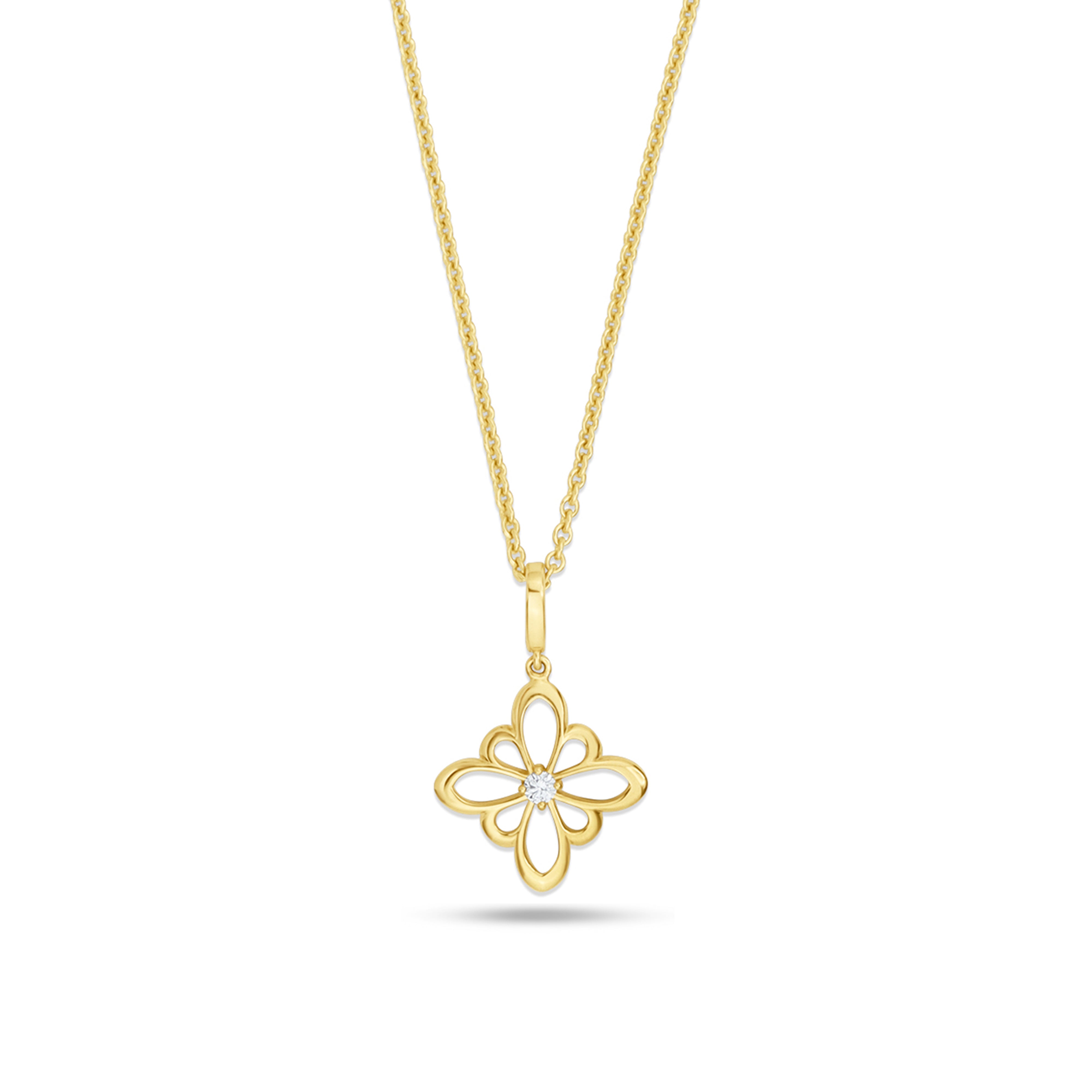 Fleur de Luce Large Silhouette Pendant Necklace in 18k Yellow Gold