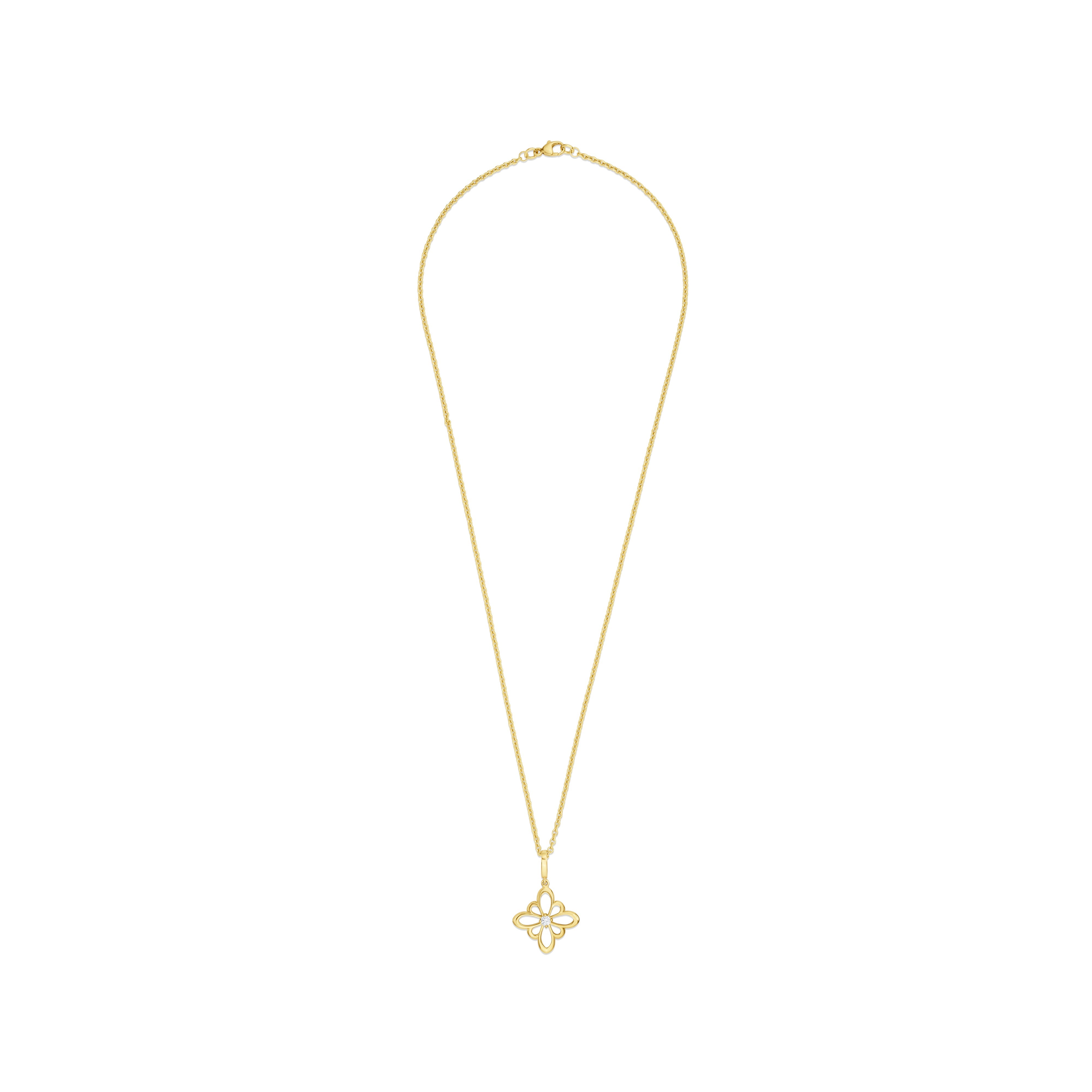Fleur de Luce Large Silhouette Pendant Necklace in 18k Yellow Gold