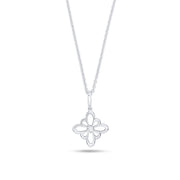 Fleur de Luce Large Silhouette Pendant Necklace in 18k White Gold
