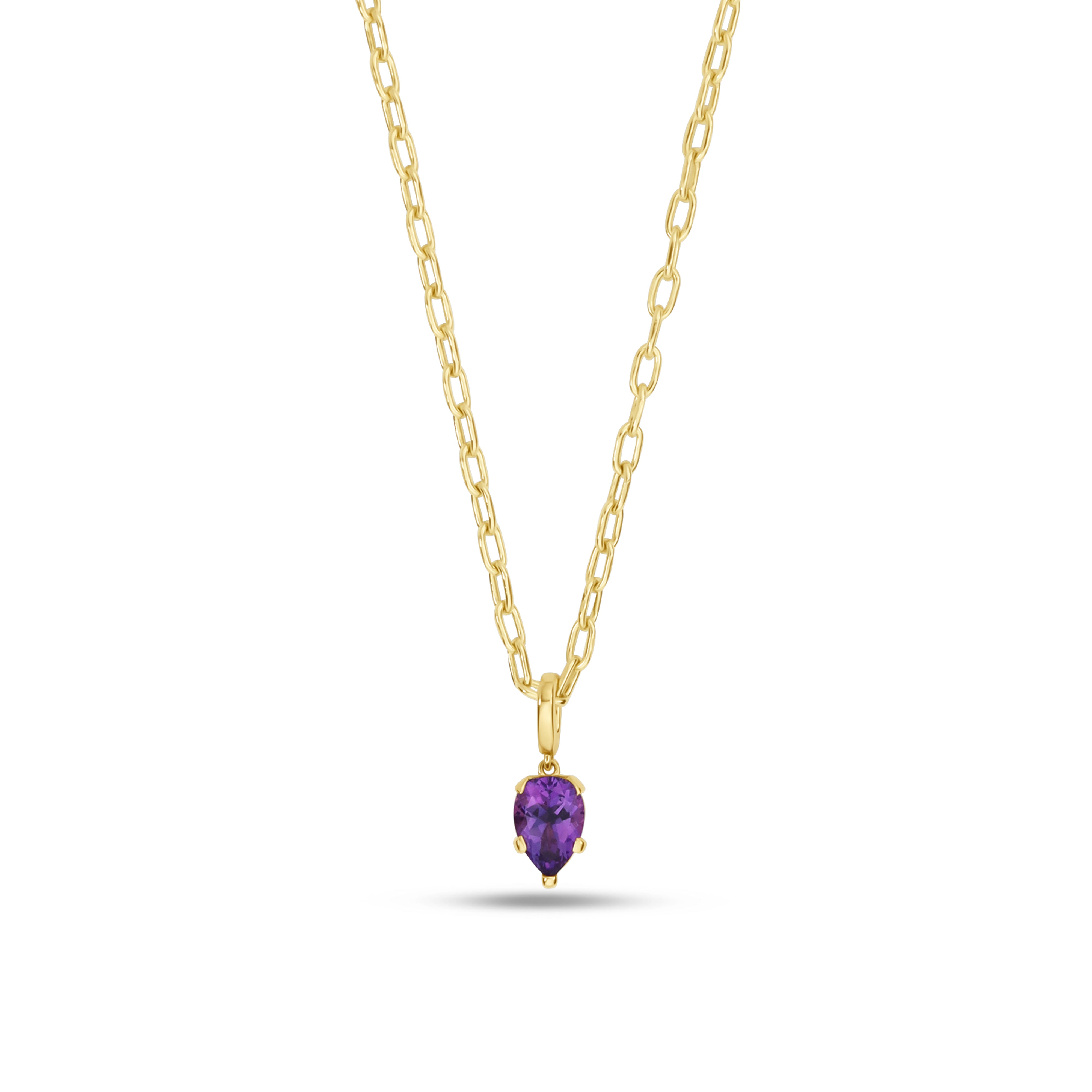 Fleur de Luce Amethyst Pendant Necklace in 18k Yellow Gold