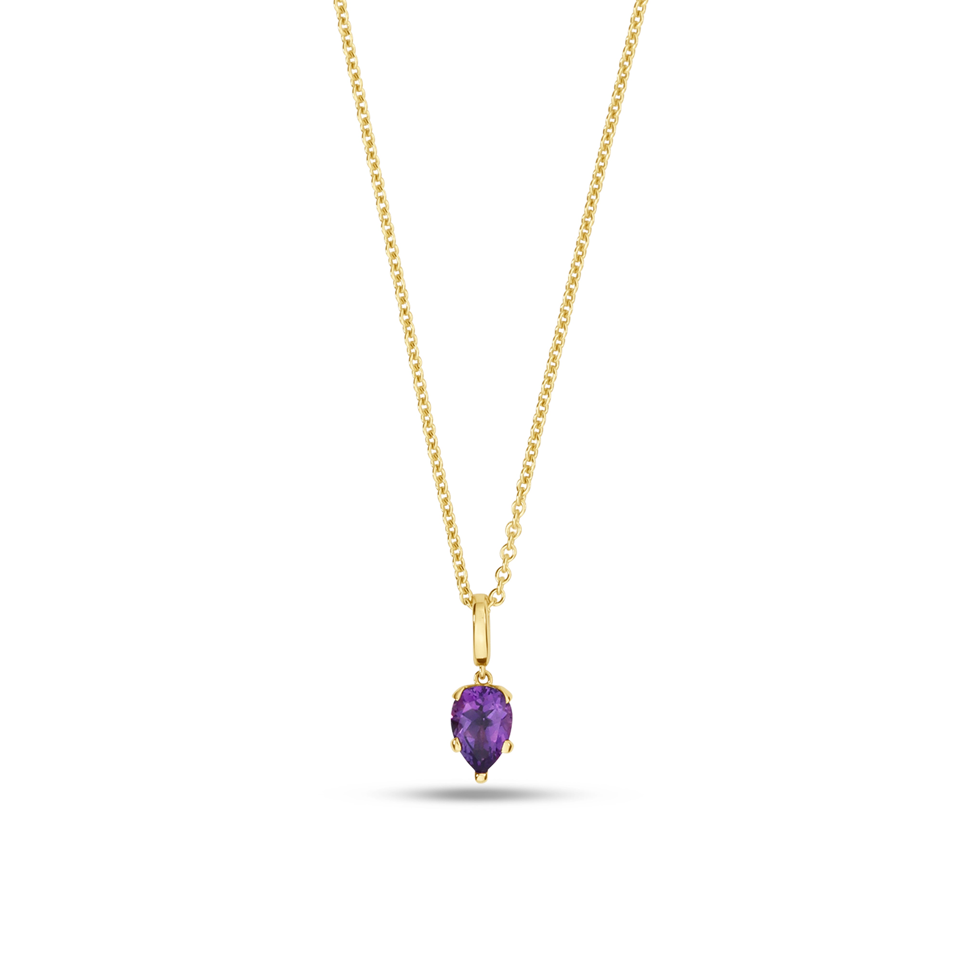 Fleur de Luce Amethyst Pendant Necklace in 18k Yellow Gold