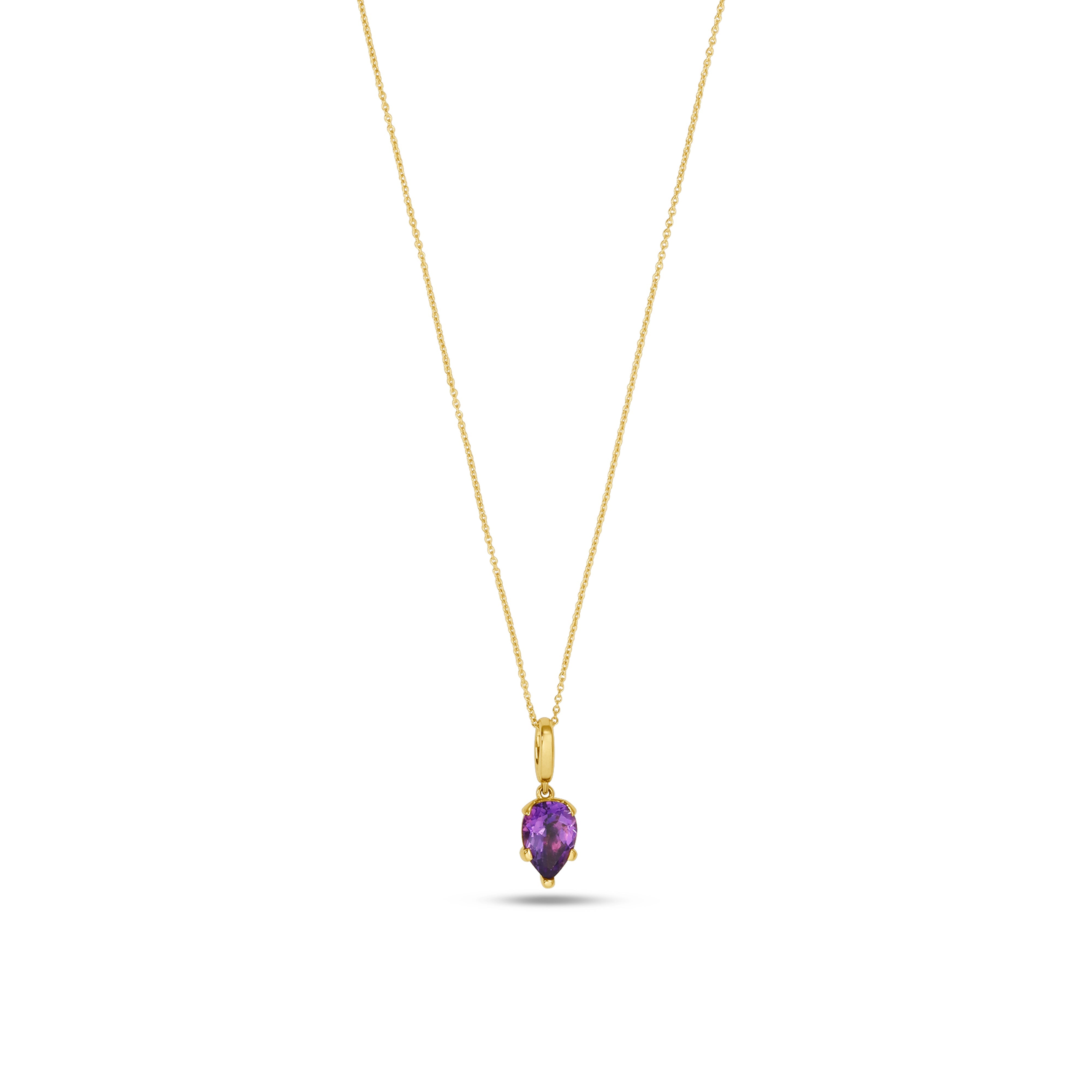 Fleur de Luce Amethyst Pendant Necklace in 18k Yellow Gold