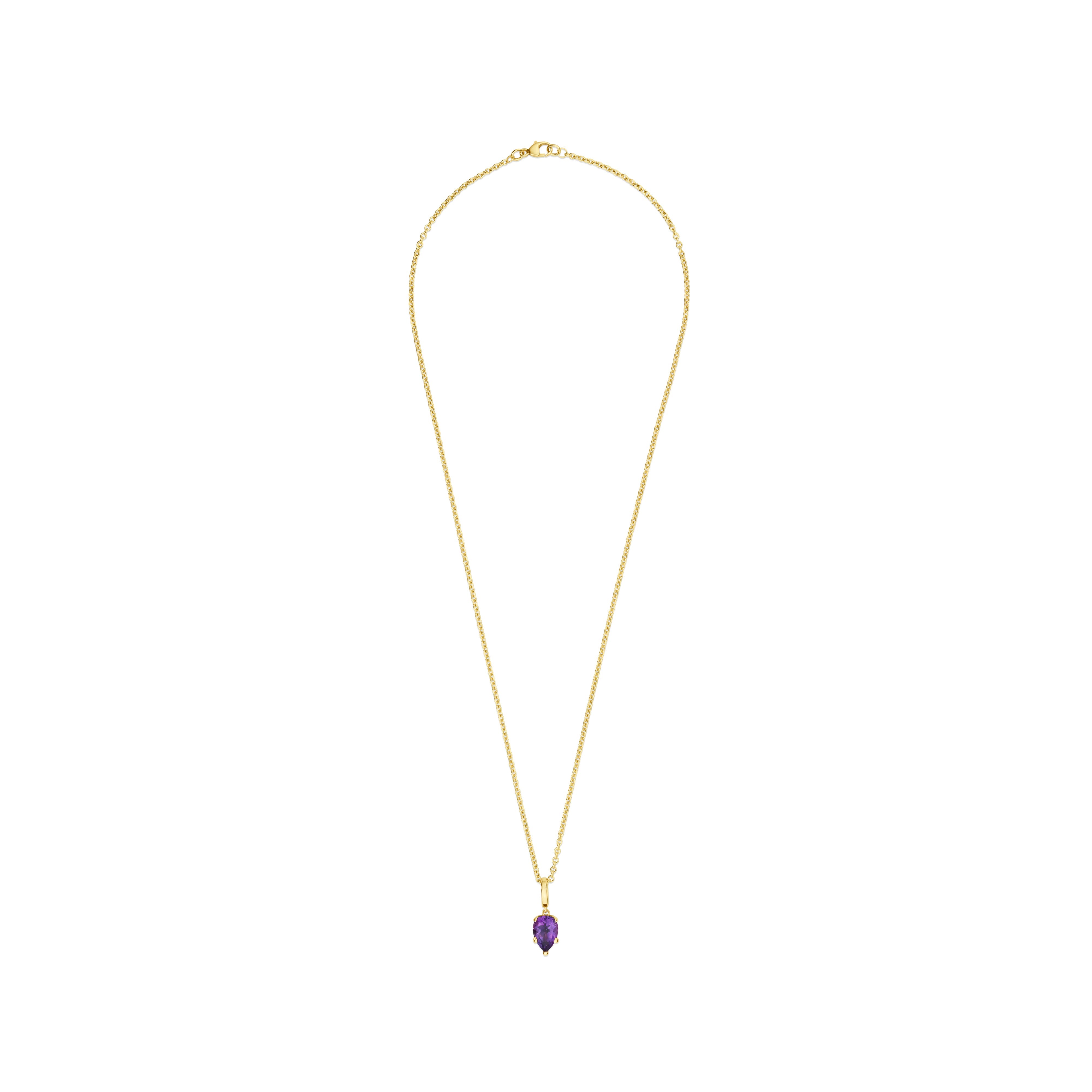 Fleur de Luce Amethyst Pendant Necklace in 18k Yellow Gold