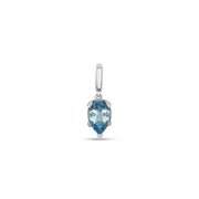 Fleur de Luce Aquamarine Pendant in 18k White Gold