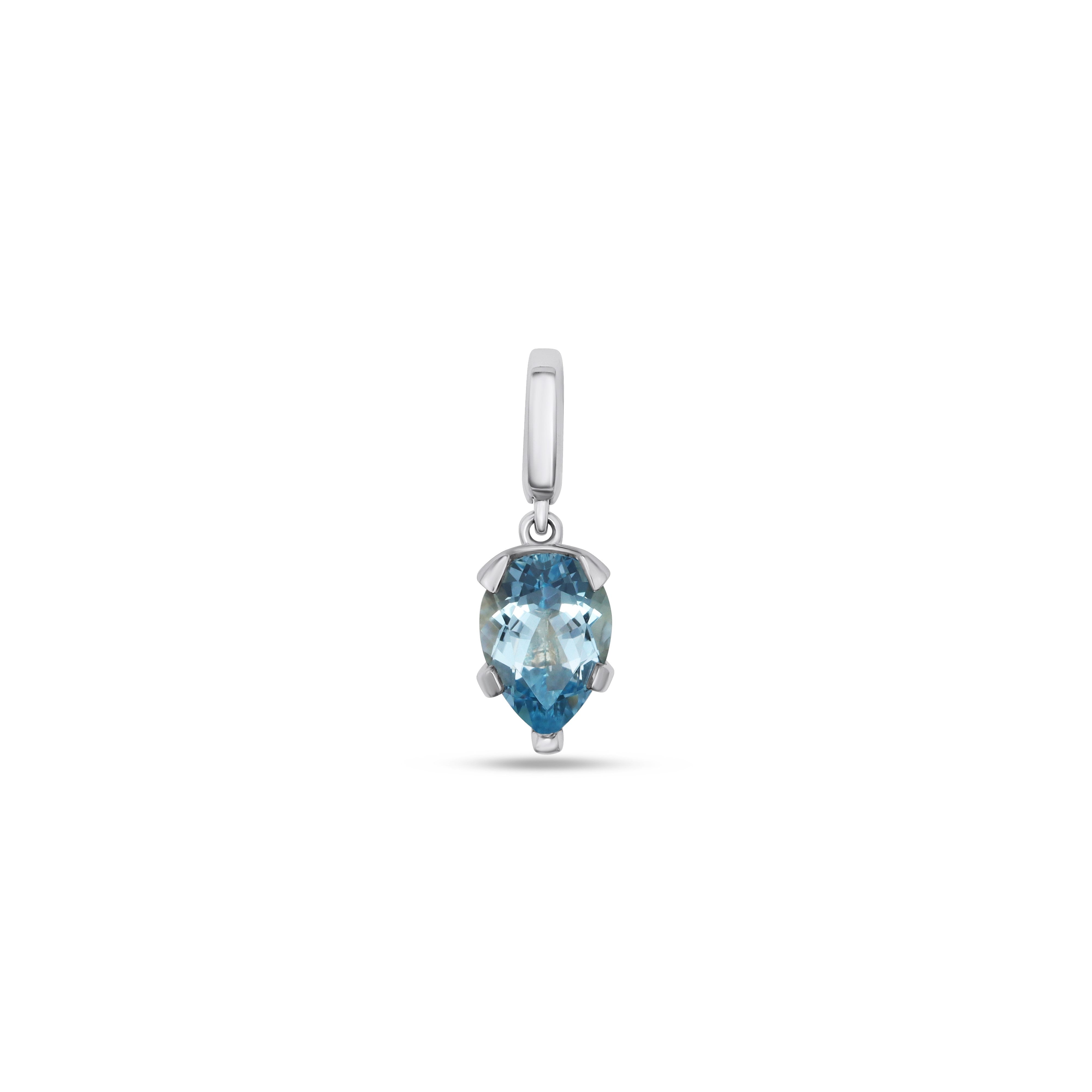 Fleur de Luce Aquamarine Pendant in 18k White Gold