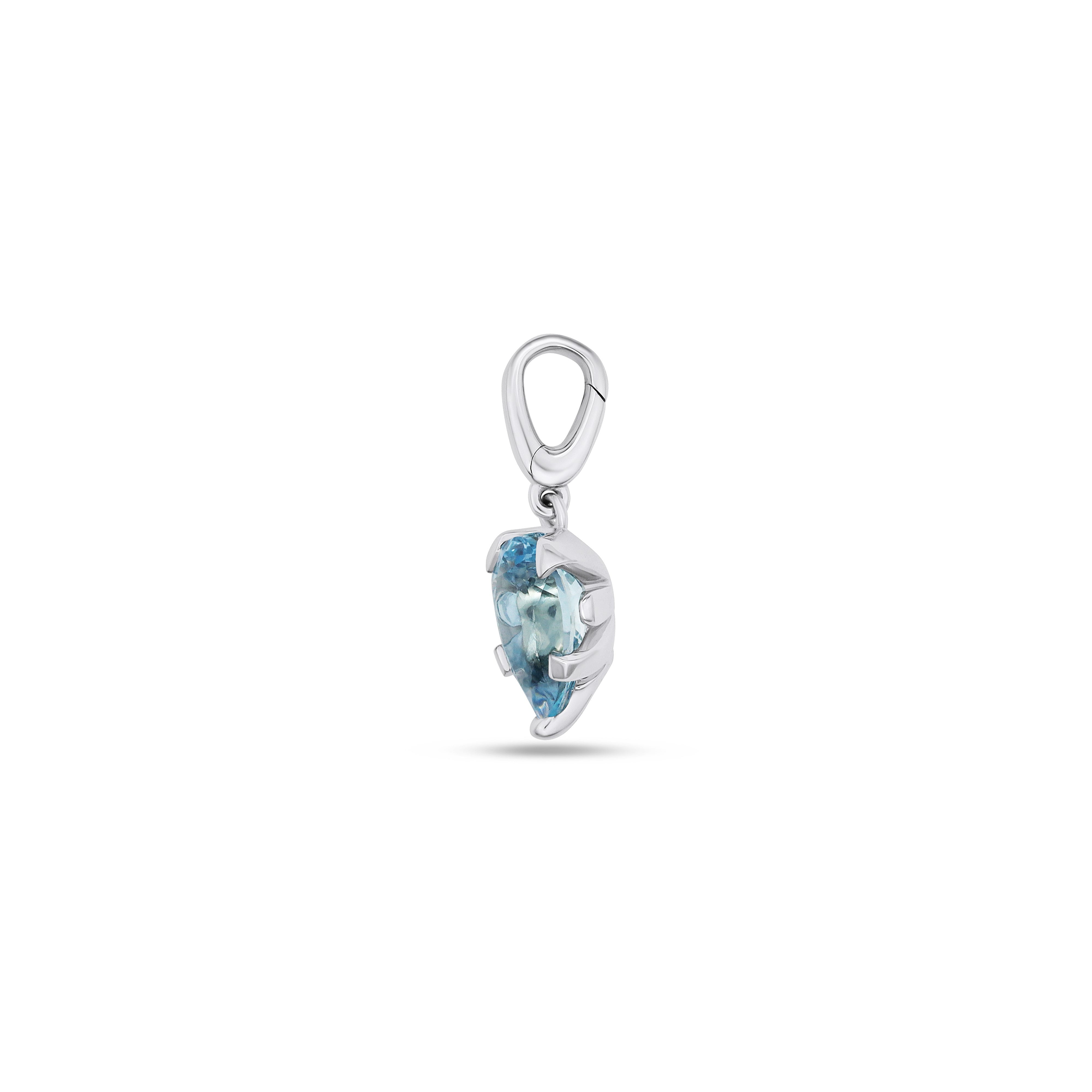 Fleur de Luce Aquamarine Pendant in 18k White Gold