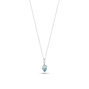 Fleur de Luce Aquamarine Pendant Necklace in 18k White Gold