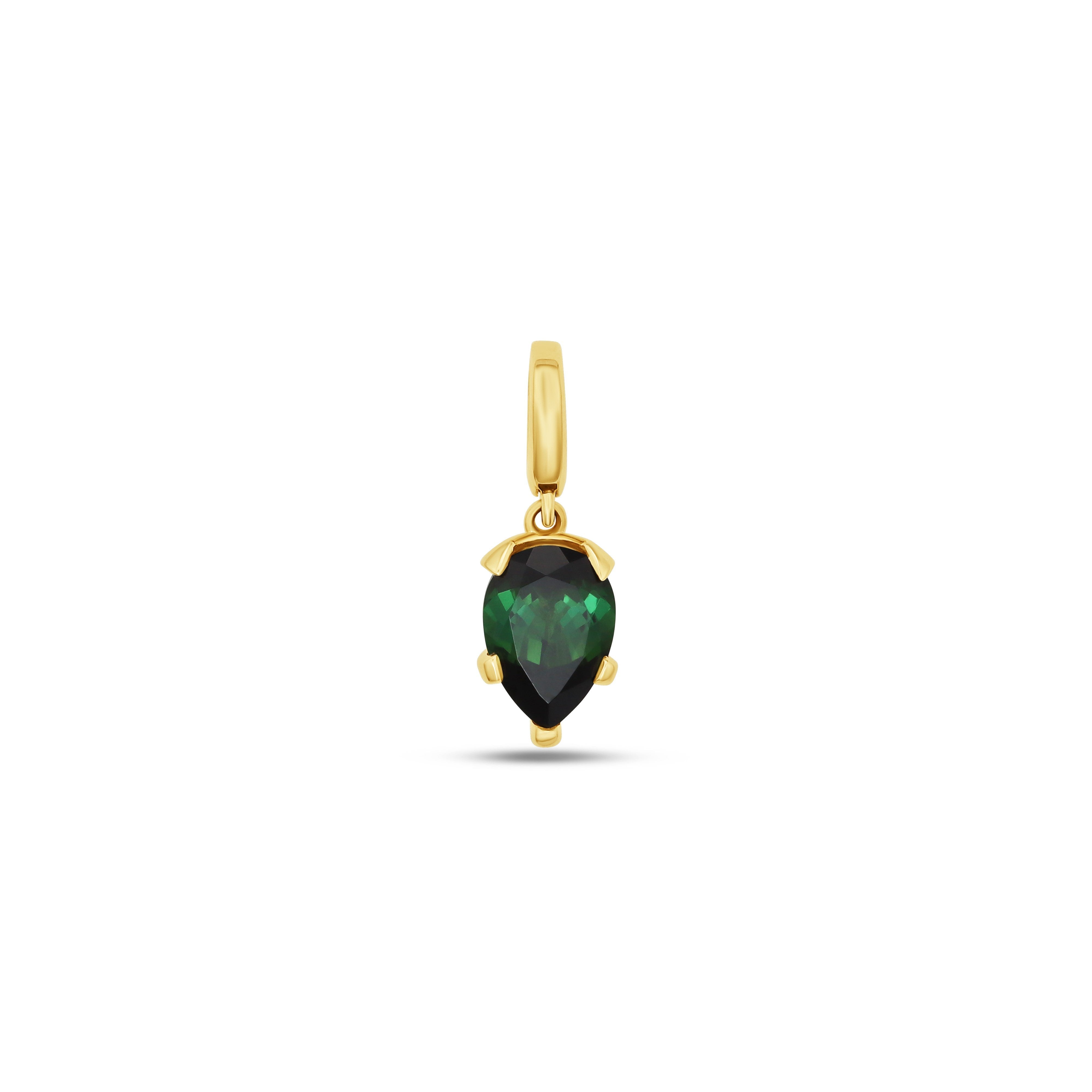 Fleur de Luce Green Tourmaline Pendant in 18k Yellow Gold