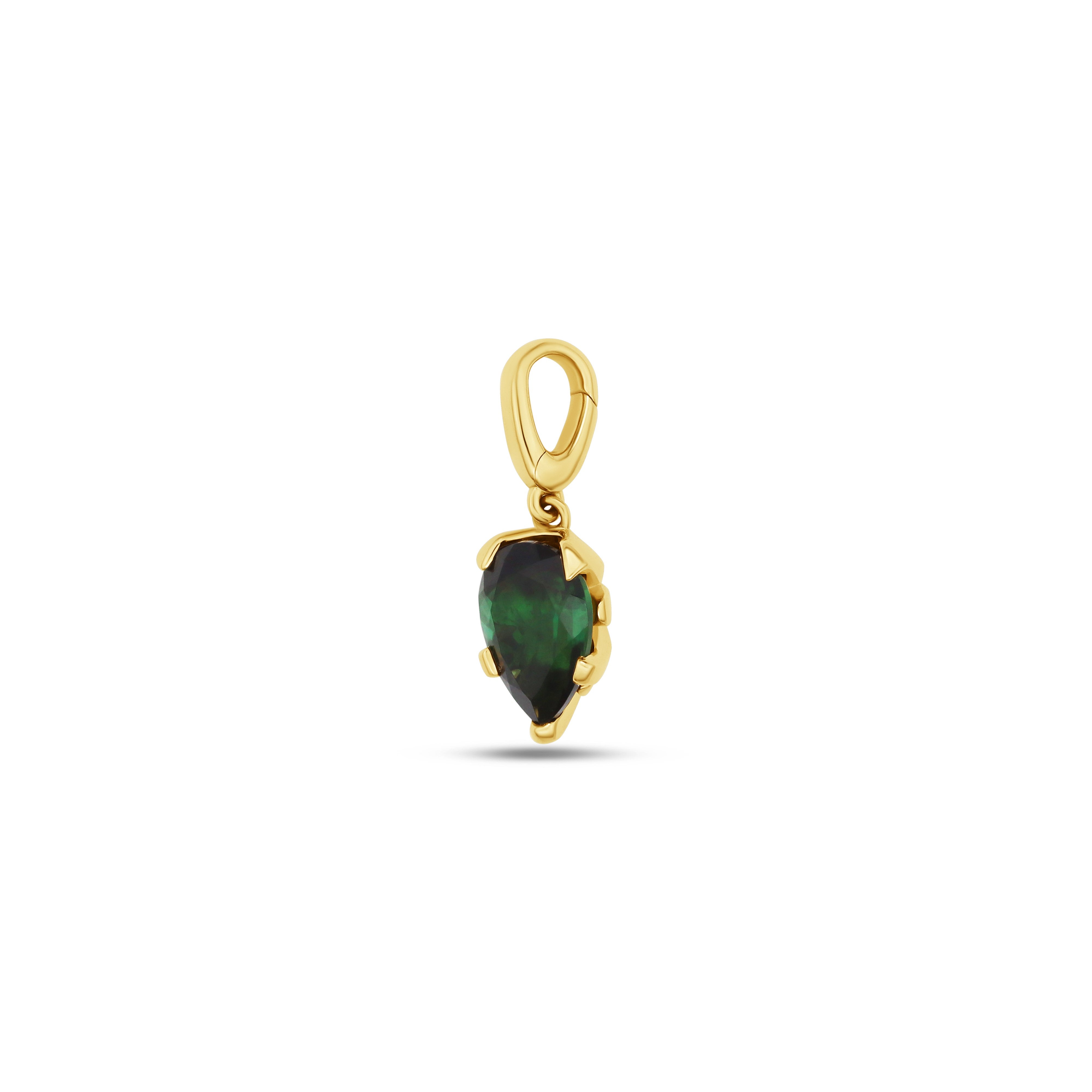 Fleur de Luce Green Tourmaline Pendant in 18k Yellow Gold