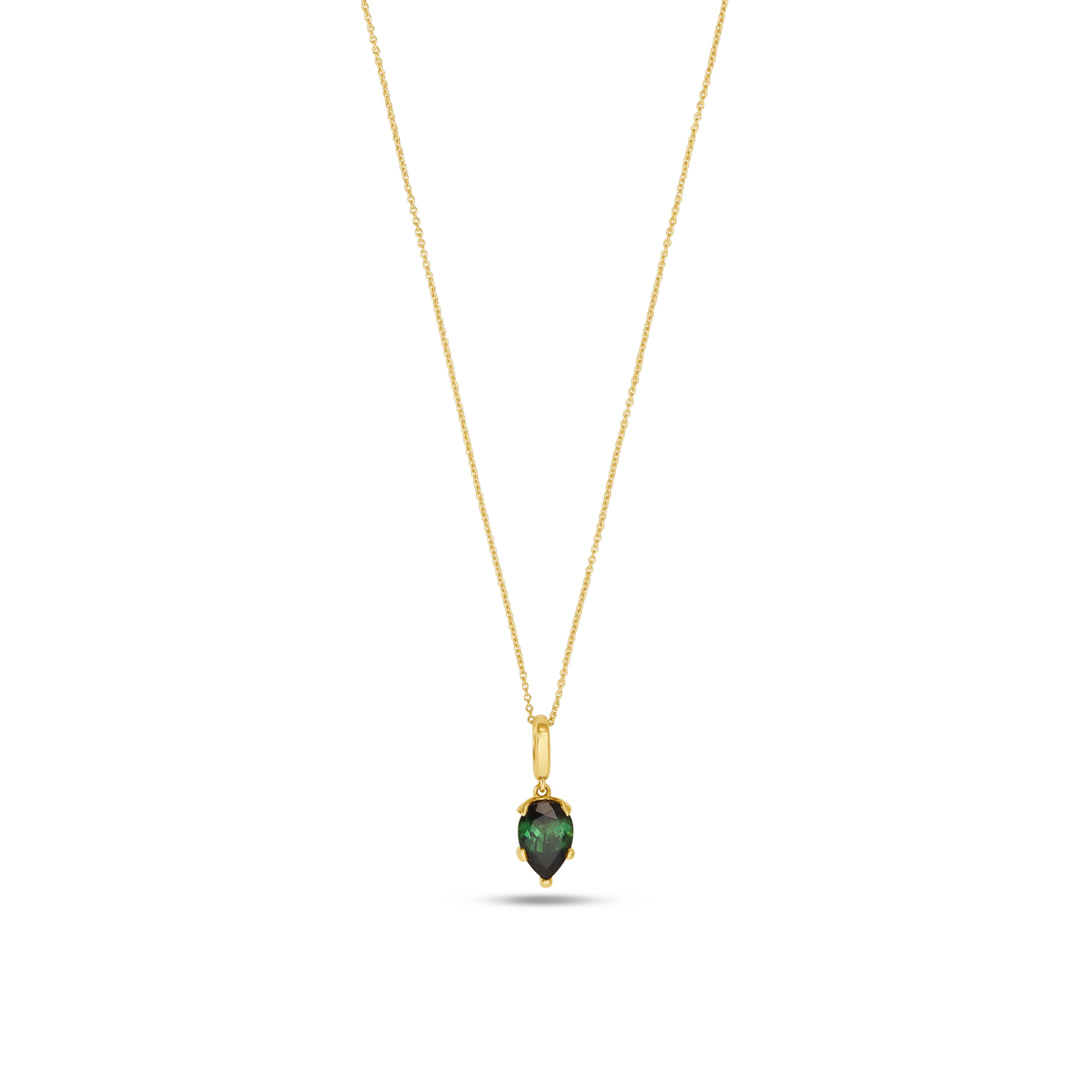 Fleur de Luce Green Tourmaline Pendant Necklace in 18k Yellow Gold