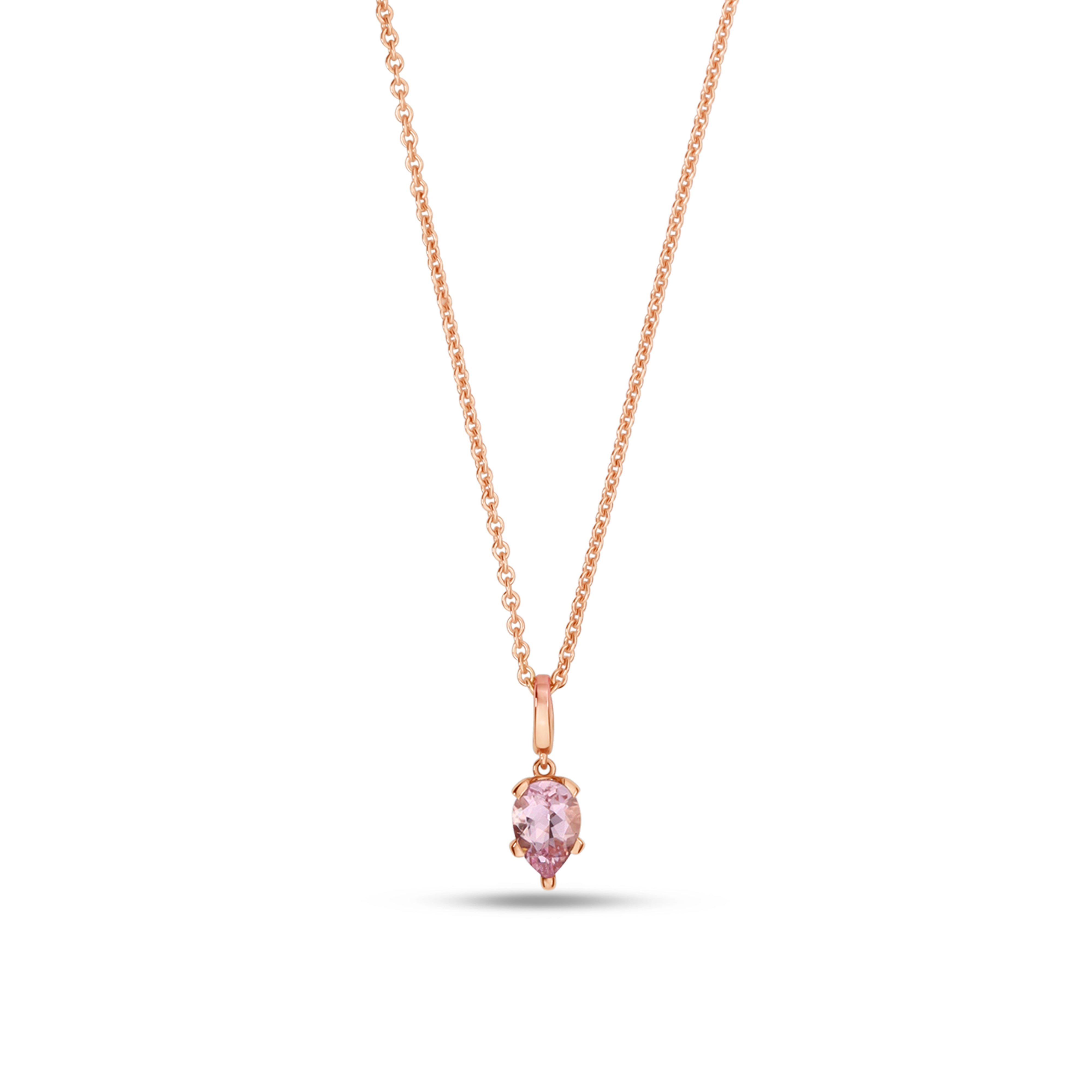 Fleur de Luce Morganite Pendant Necklace in 18k Rose Gold
