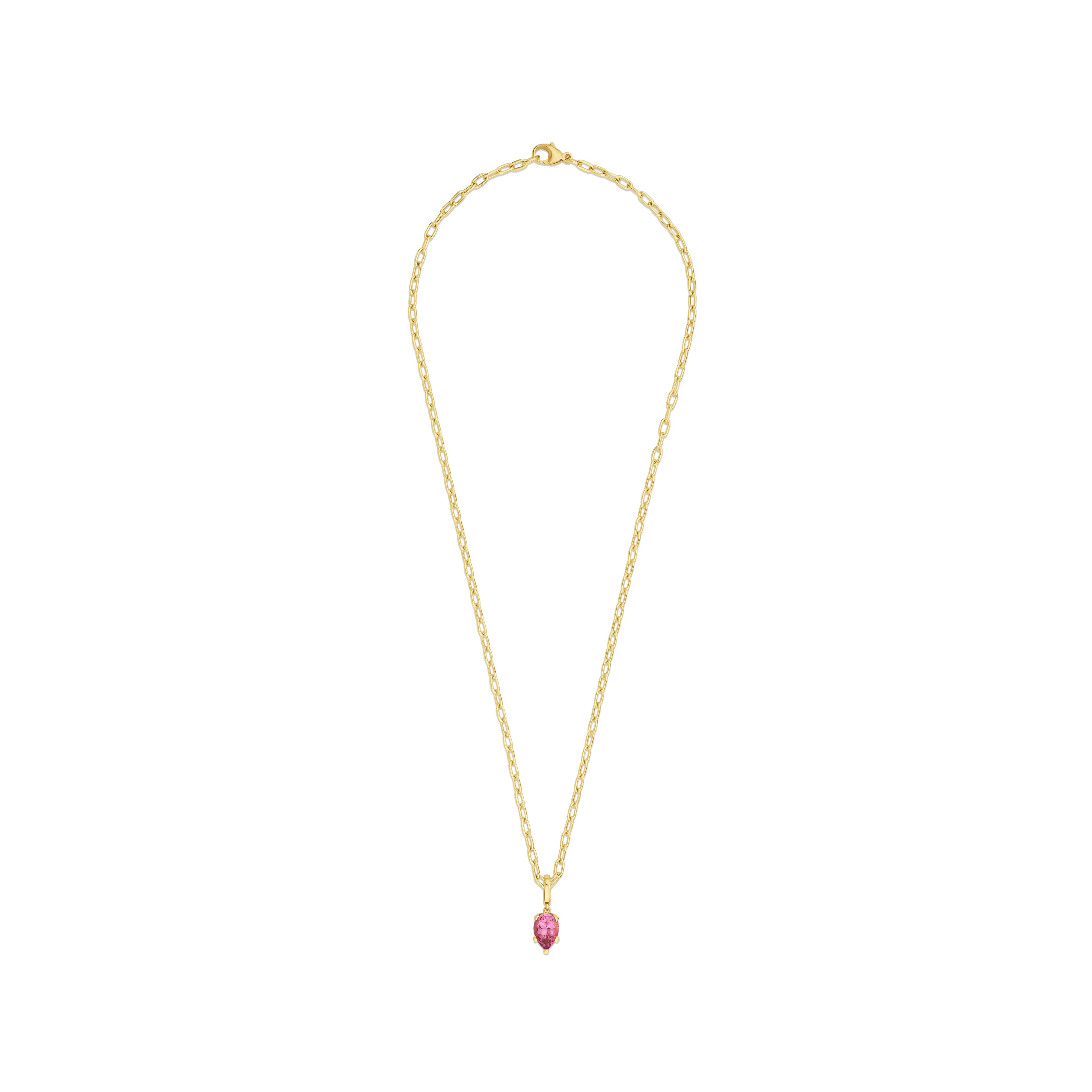 Fleur de Luce Pink Tourmaline Pendant Necklace in 18k Yellow Gold