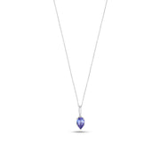 Fleur de Luce Tanzanite Pendant Necklace in 18k White Gold