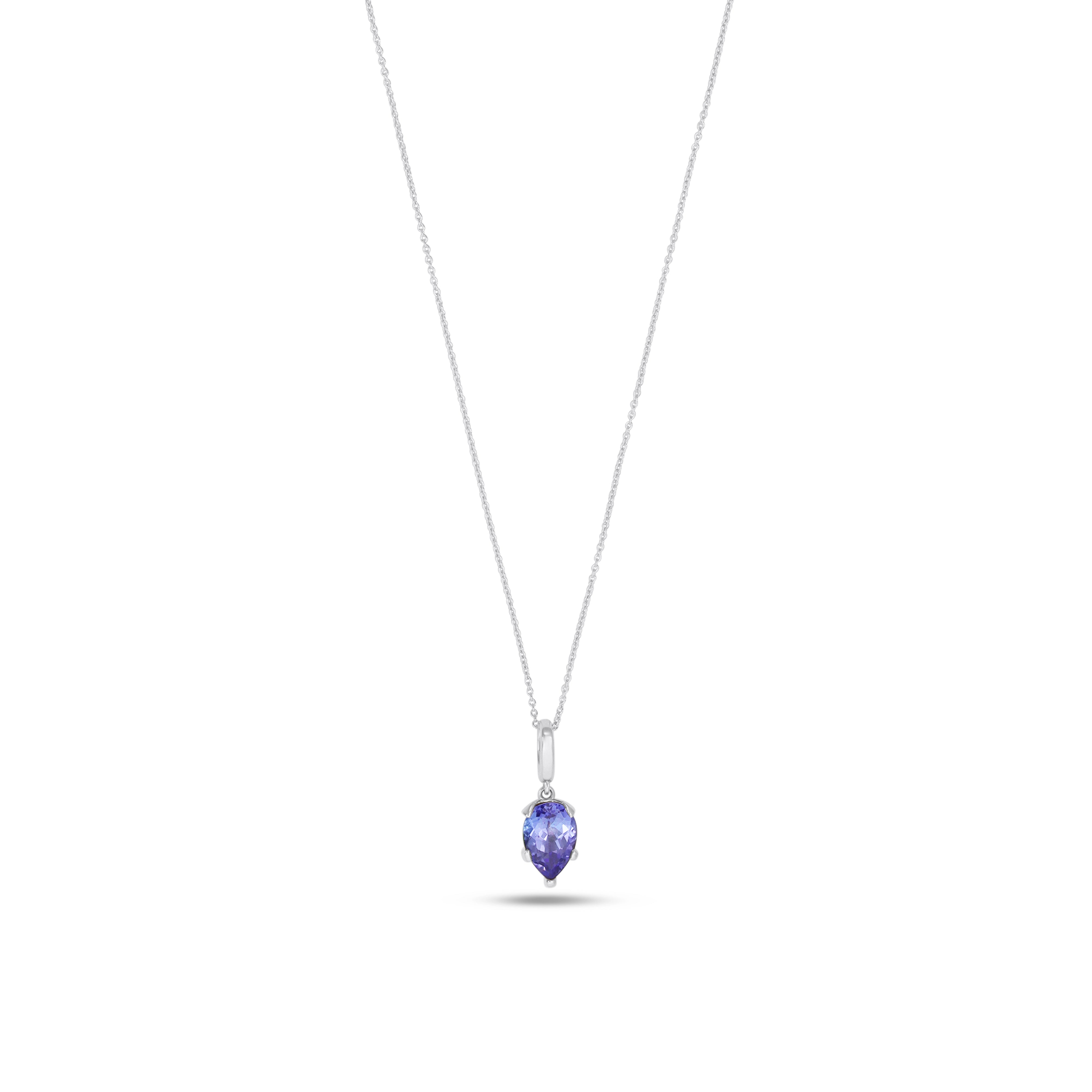 Fleur de Luce Tanzanite Pendant Necklace in 18k White Gold