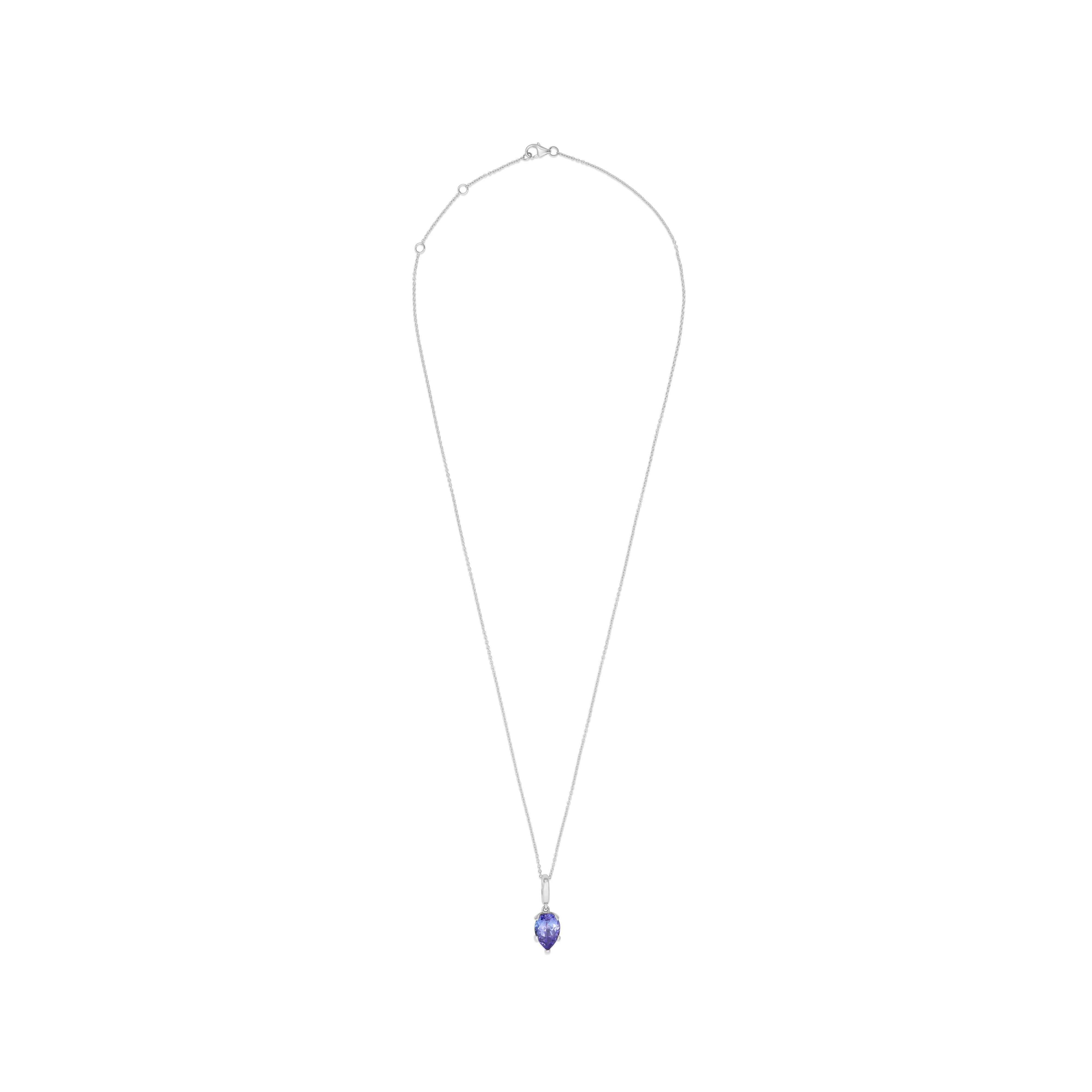 Fleur de Luce Tanzanite Pendant Necklace in 18k White Gold