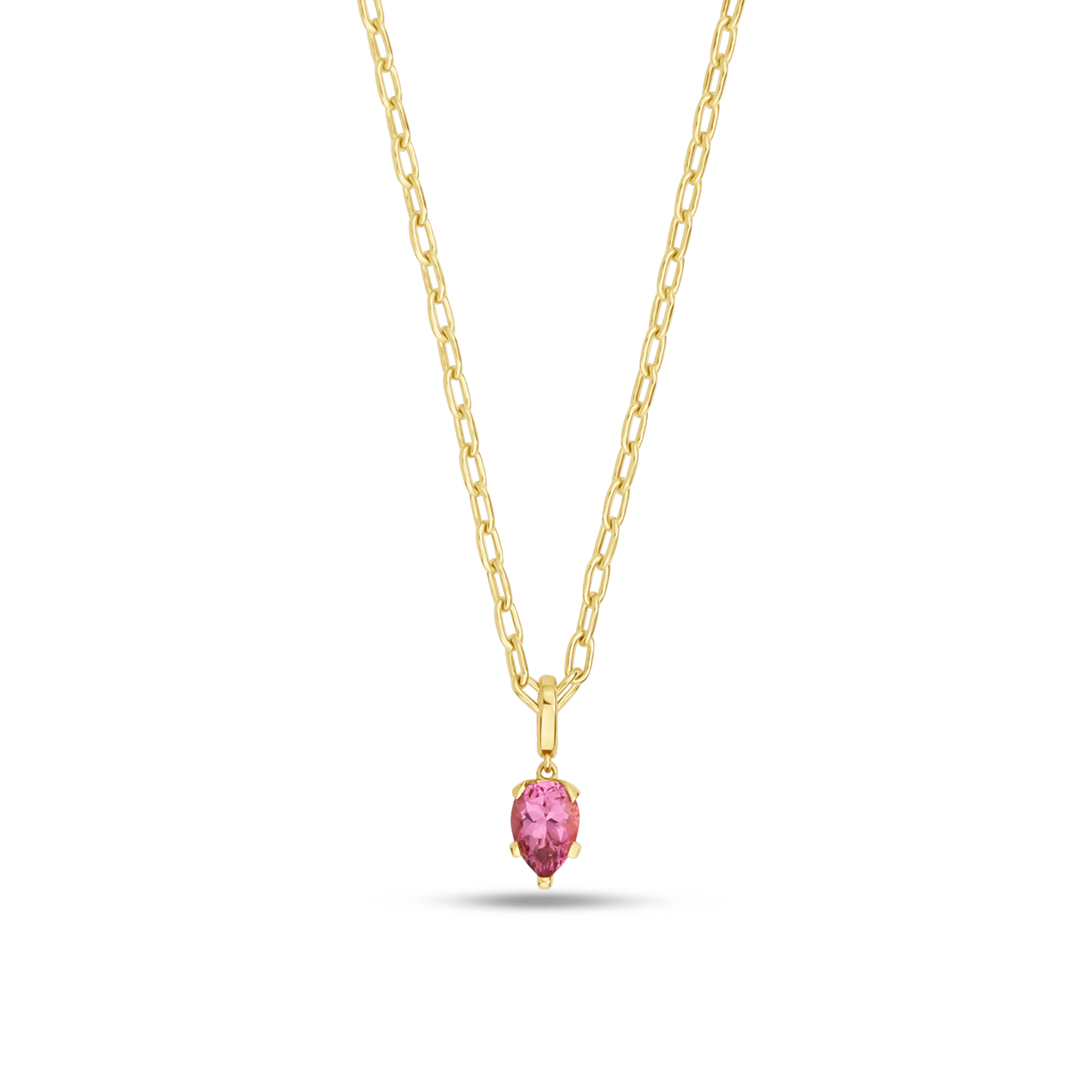 Fleur de Luce Pink Tourmaline Pendant Necklace in 18k Yellow Gold