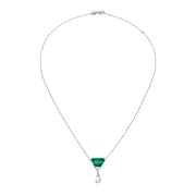 Emerald Necklace: 3 Carat Emerald and Diamond Necklace in Platinum