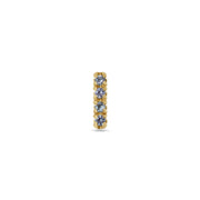 Stud Earring: Colour Change Garnet Single Bar Stud in 18k Yellow Gold