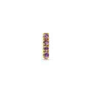 Stud Earring: Champagne Garnet Short Bar Stud in 18k Yellow Gold