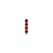 Stud Earring: Ruby Single Bar Stud in 18k Yellow Gold
